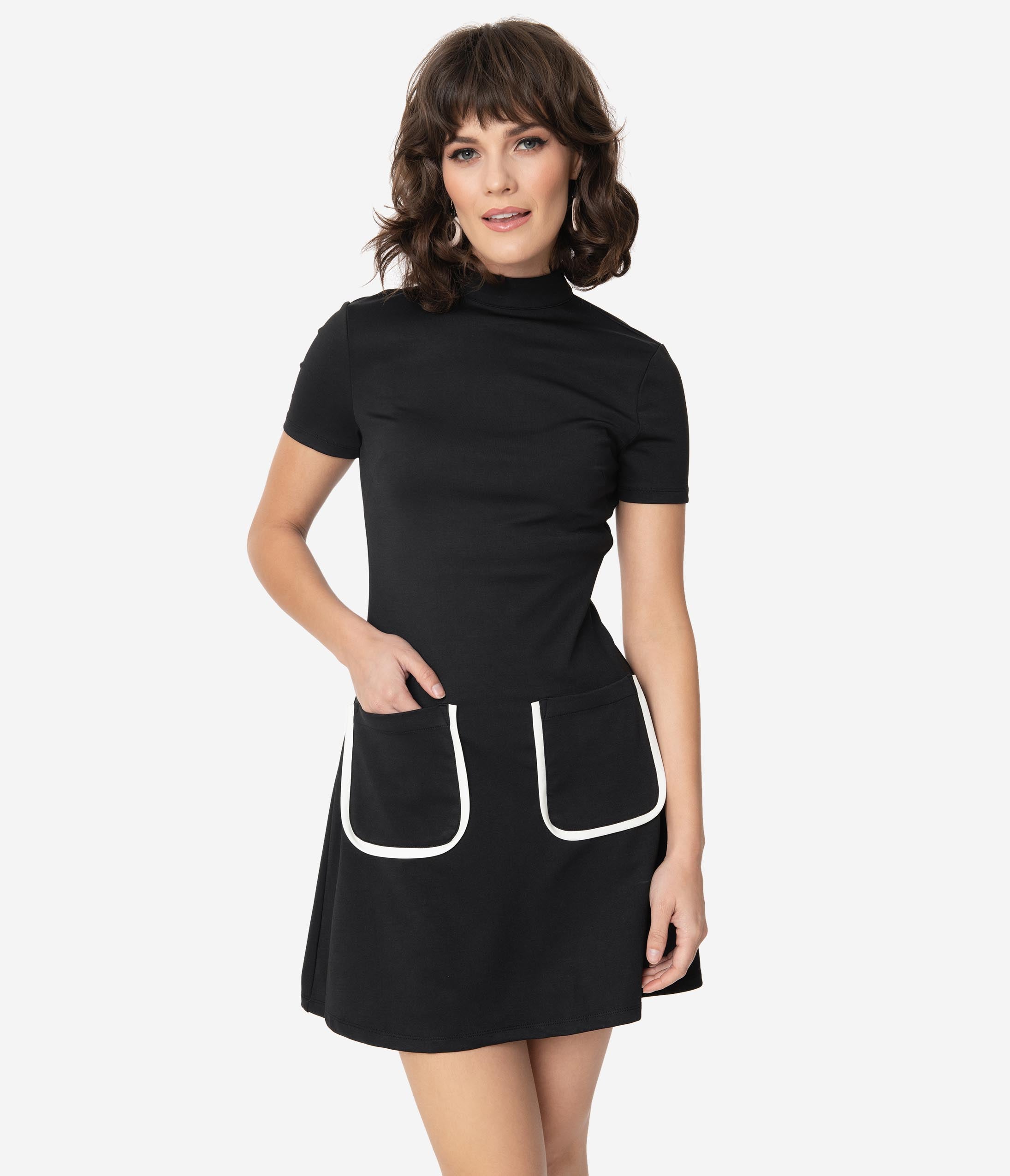 Smak Parlour Black Mock Turtleneck Wave Maker Mini Dress Unique Vintage Smak Parlour Black Mock Turtleneck Wave Maker Mini Dress Unique Vintage