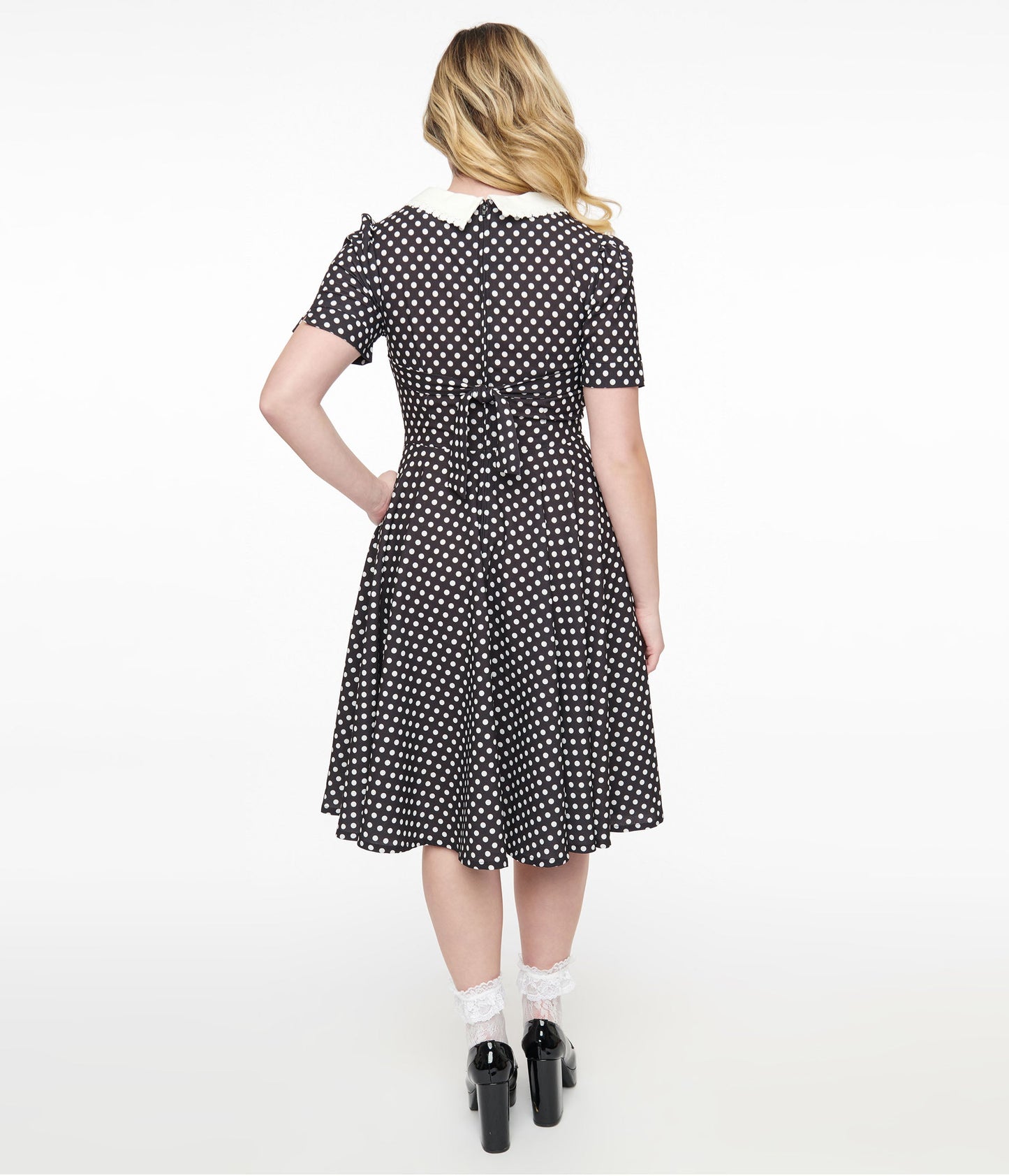 1950s Black & White Polka Dot Brielle Swing Dress - Unique Vintage - Womens, DRESSES, SWING