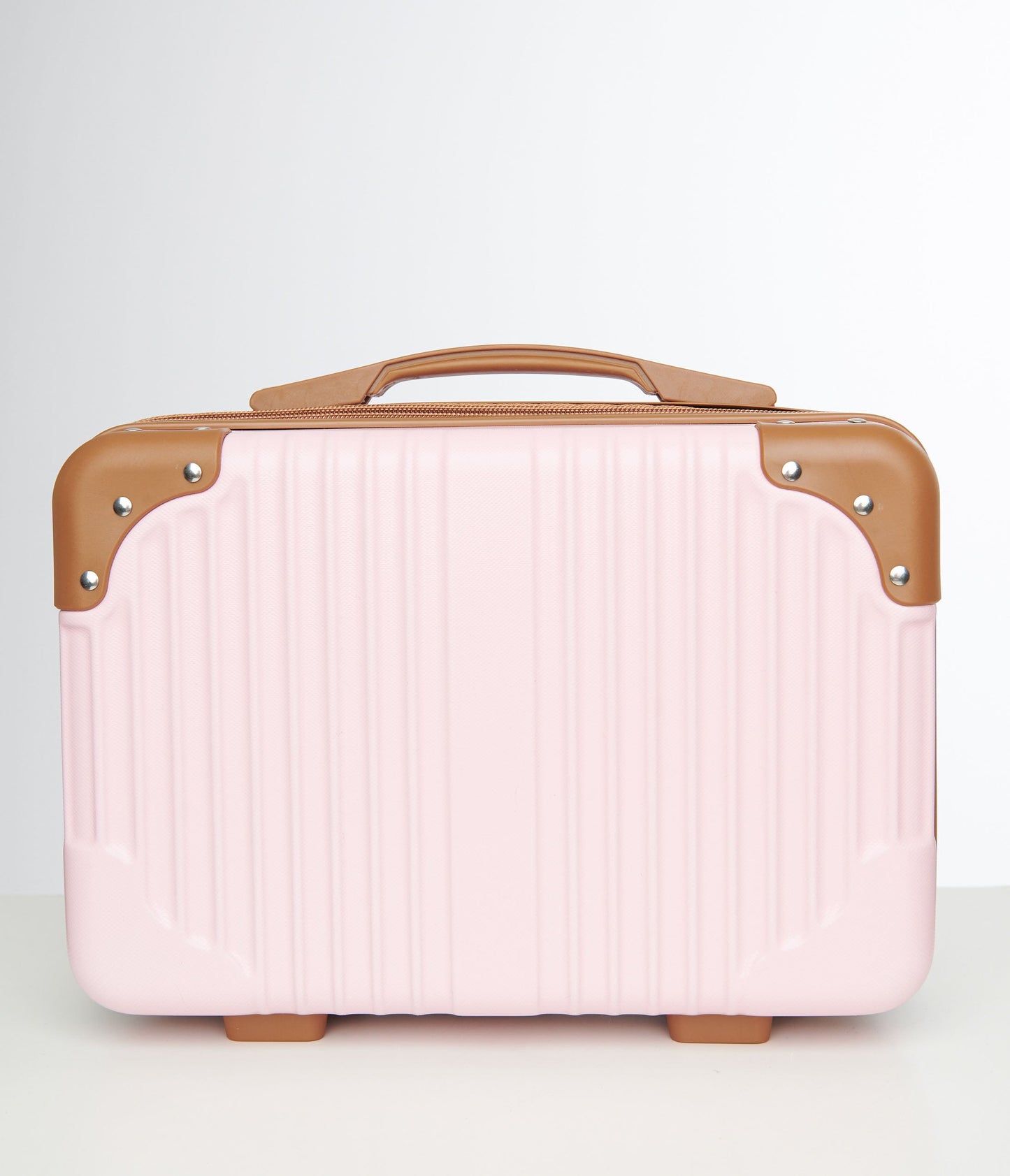 1950s Pink & Brown Suitcase Makeup Case - Unique Vintage - Womens, ACCESSORIES, HANDBAGS
