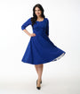 Heart My Closet 1950s Royal Blue Reese Swing Dress