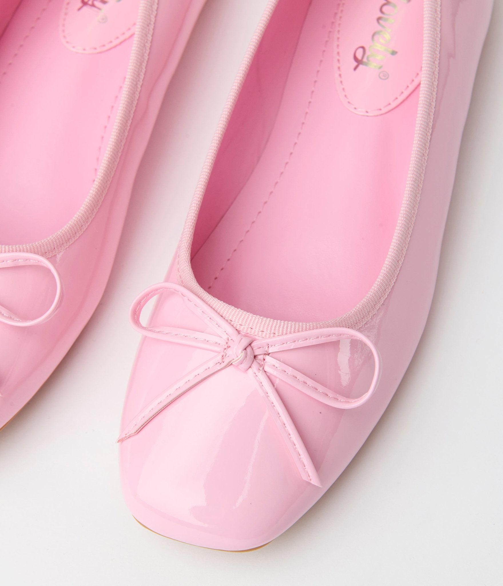1960s Blush Pink Patent Leatherette Flats - Unique Vintage - Womens, SHOES, FLATS