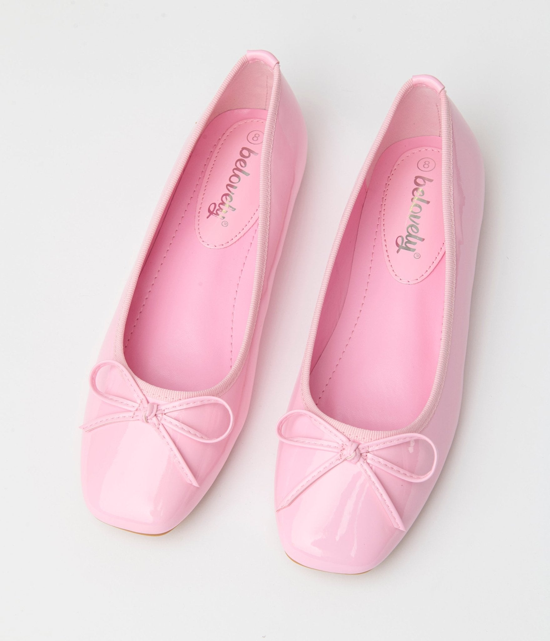 1960s Blush Pink Patent Leatherette Flats - Unique Vintage - Womens, SHOES, FLATS