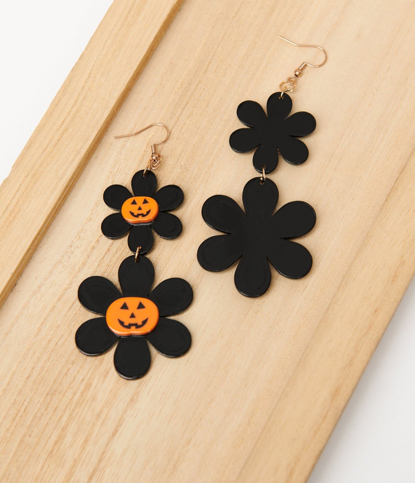 1960s Groovy Jack O Lantern Flower Power Earrings - Unique Vintage - Womens, ACCESSORIES, JEWELRY