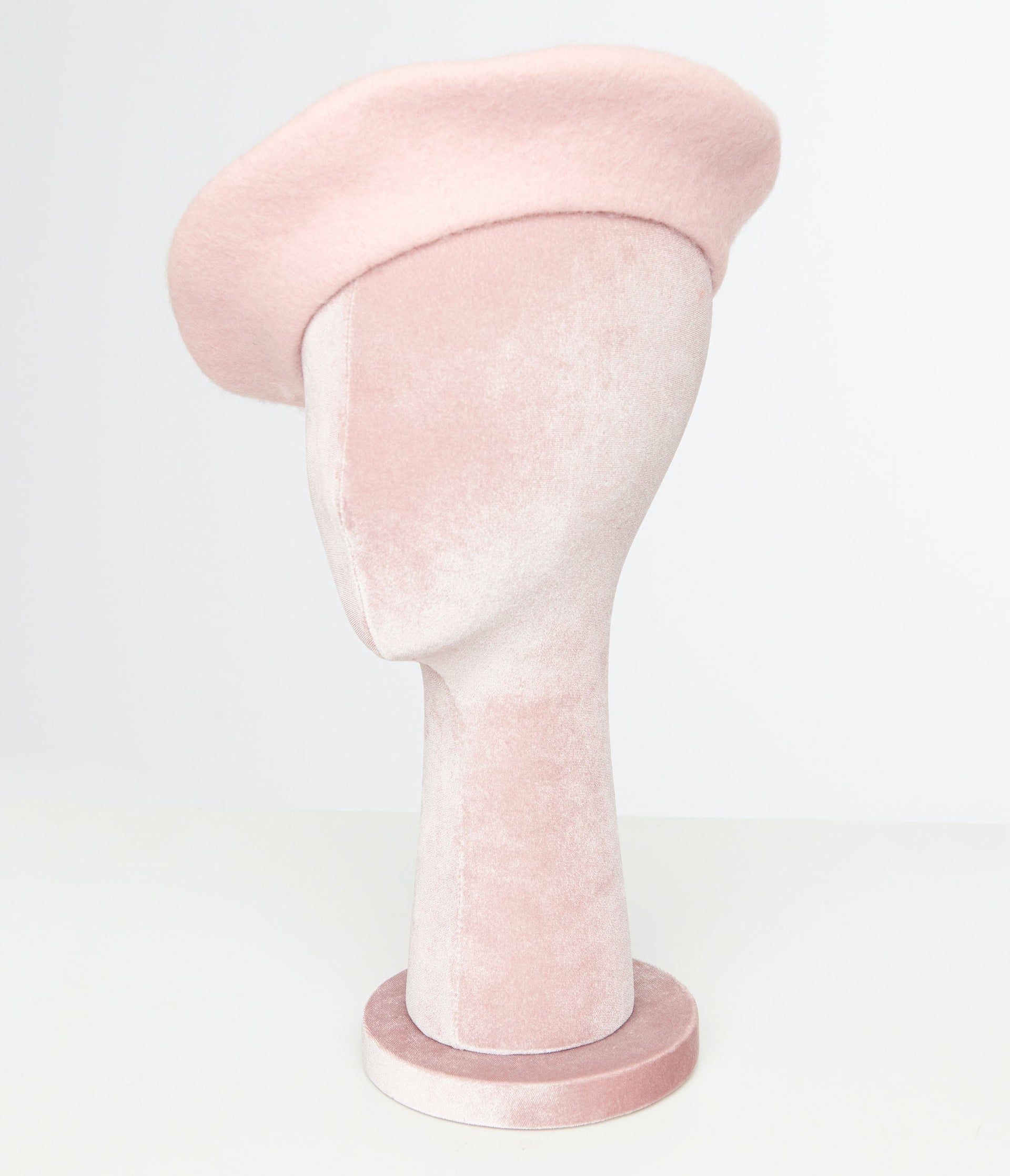 1960s Light Pink Wool Beret - Unique Vintage - Womens, ACCESSORIES, HATS