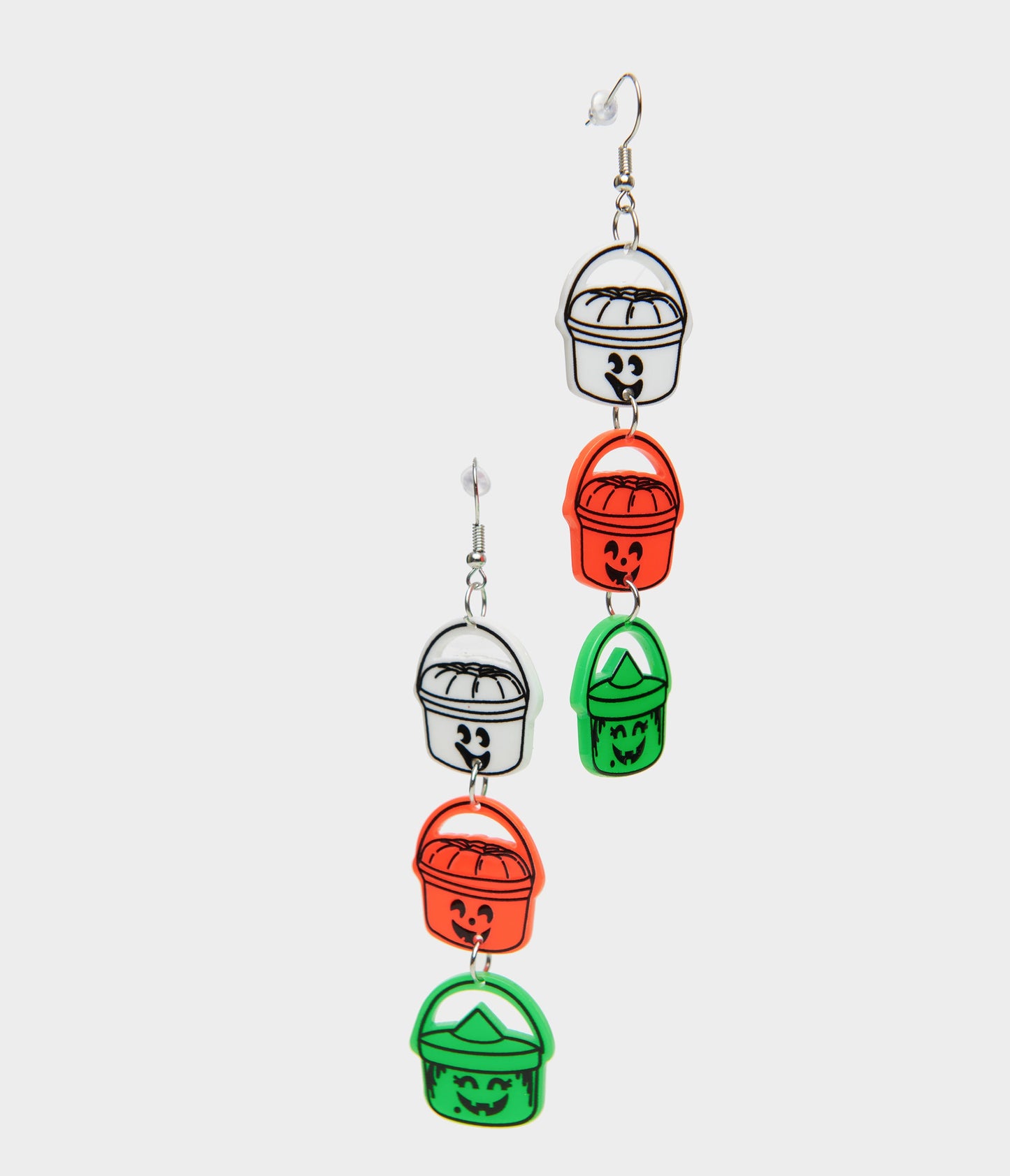 1980s Retro Trick Or Treat Halloween Bucket Earrings - Unique Vintage - Womens, ACCESSORIES, JEWELRY