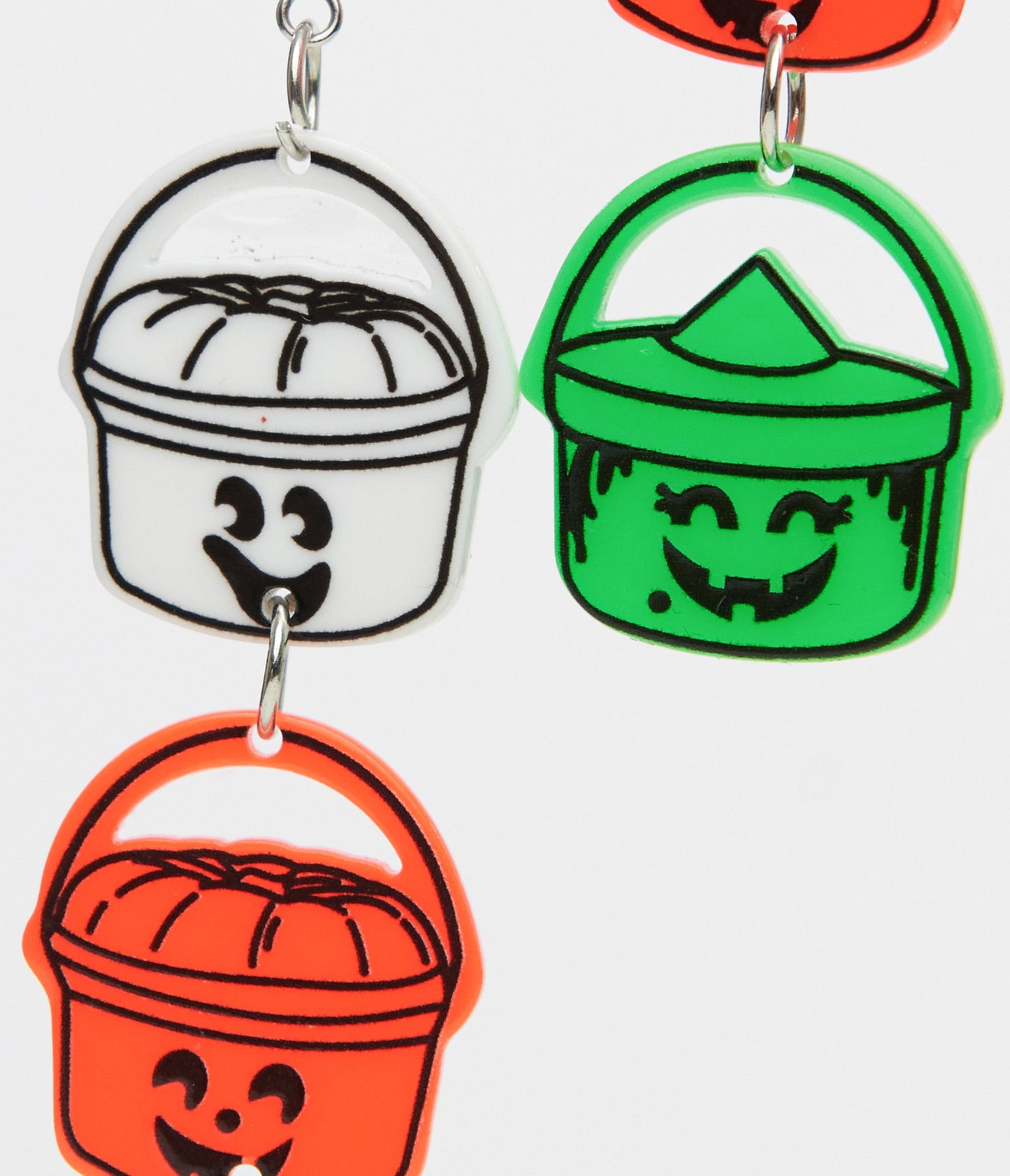 1980s Retro Trick Or Treat Halloween Bucket Earrings - Unique Vintage - Womens, ACCESSORIES, JEWELRY
