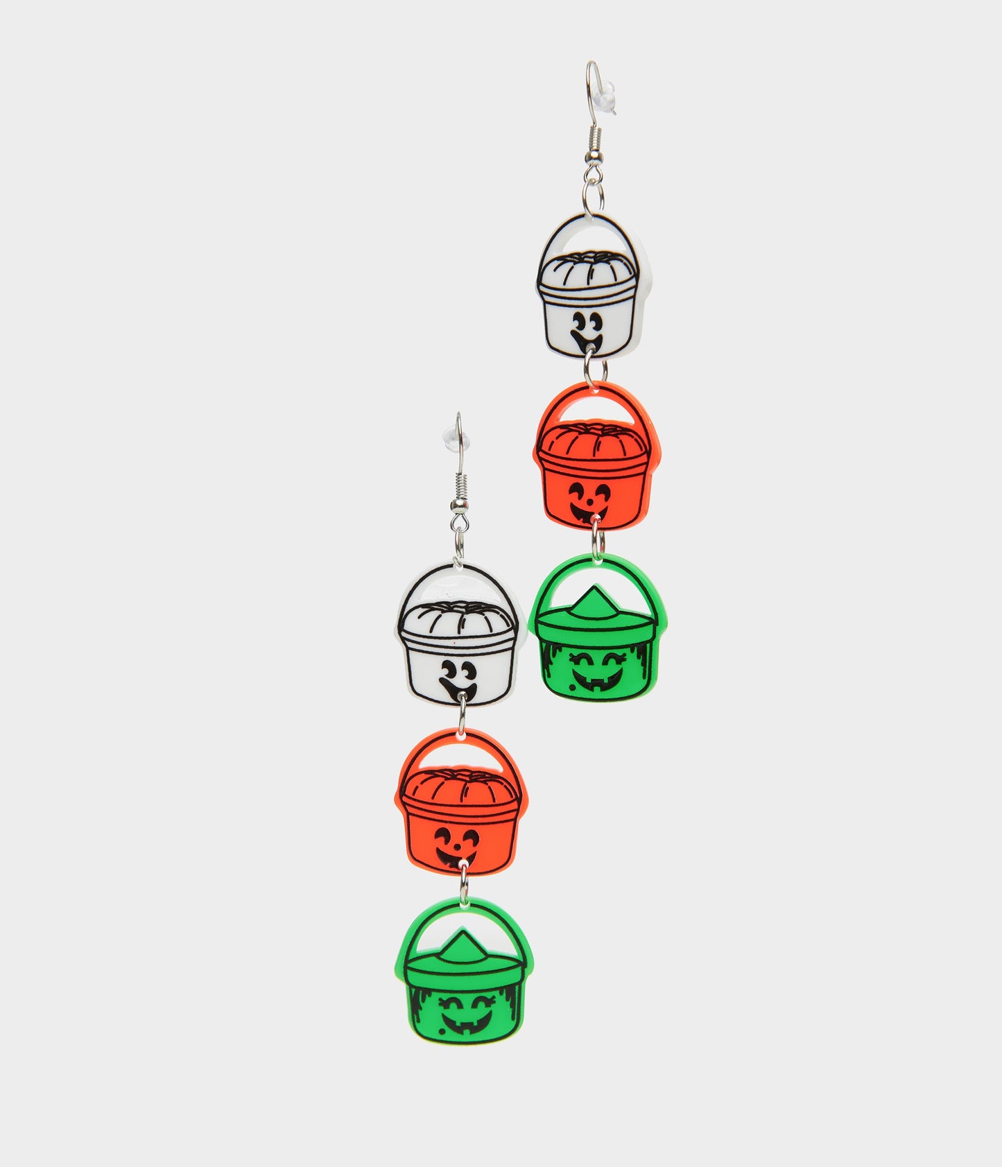 1980s Retro Trick Or Treat Halloween Bucket Earrings - Unique Vintage - Womens, ACCESSORIES, JEWELRY