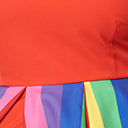 Unique Vintage Plus Size Red & Rainbow Stripe Swing Dress - Unique Vintage - Womens, DRESSES, SWING