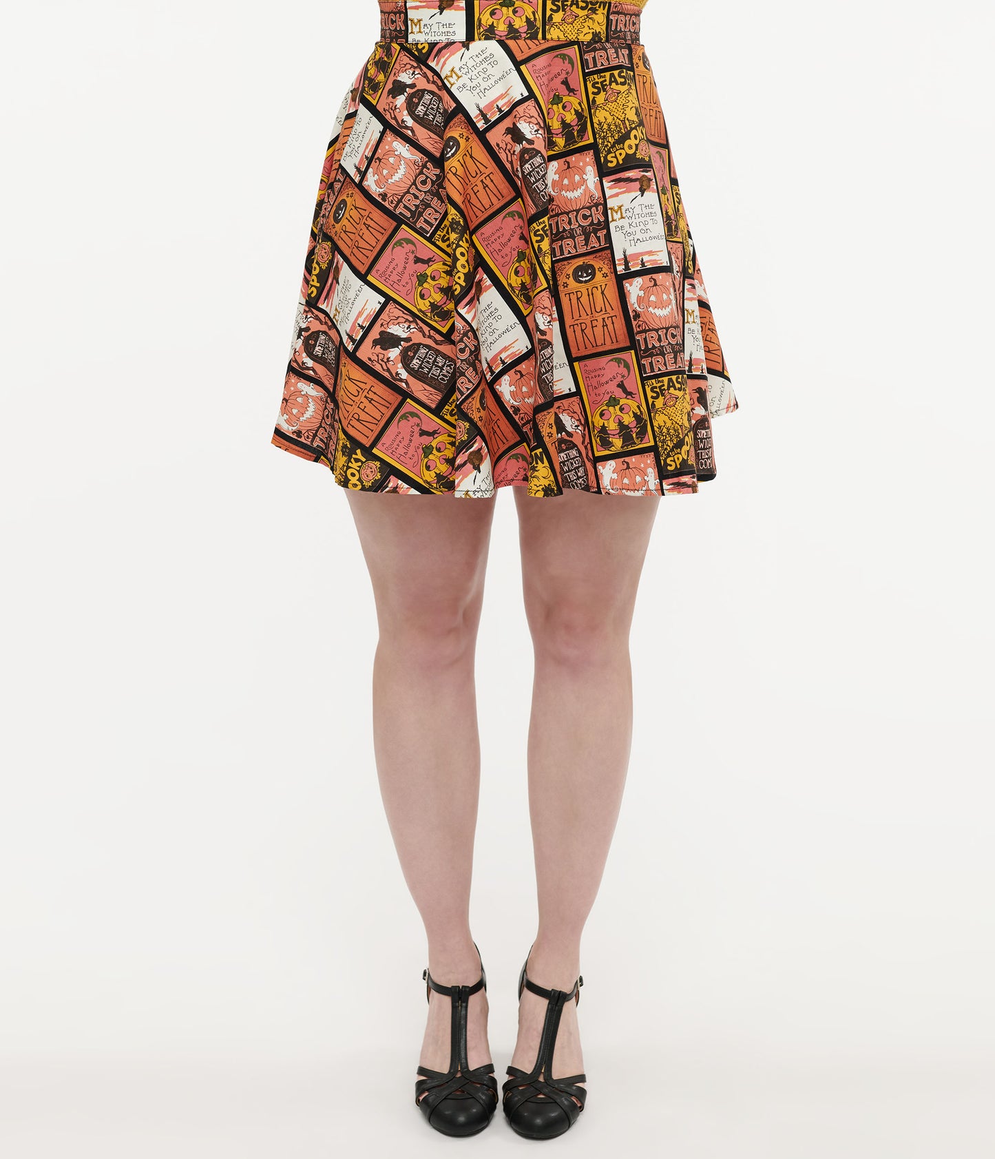 Retrolicious 1950s Trick or Treat Poster Skater Skirt - UNIQUE VINTAGE
