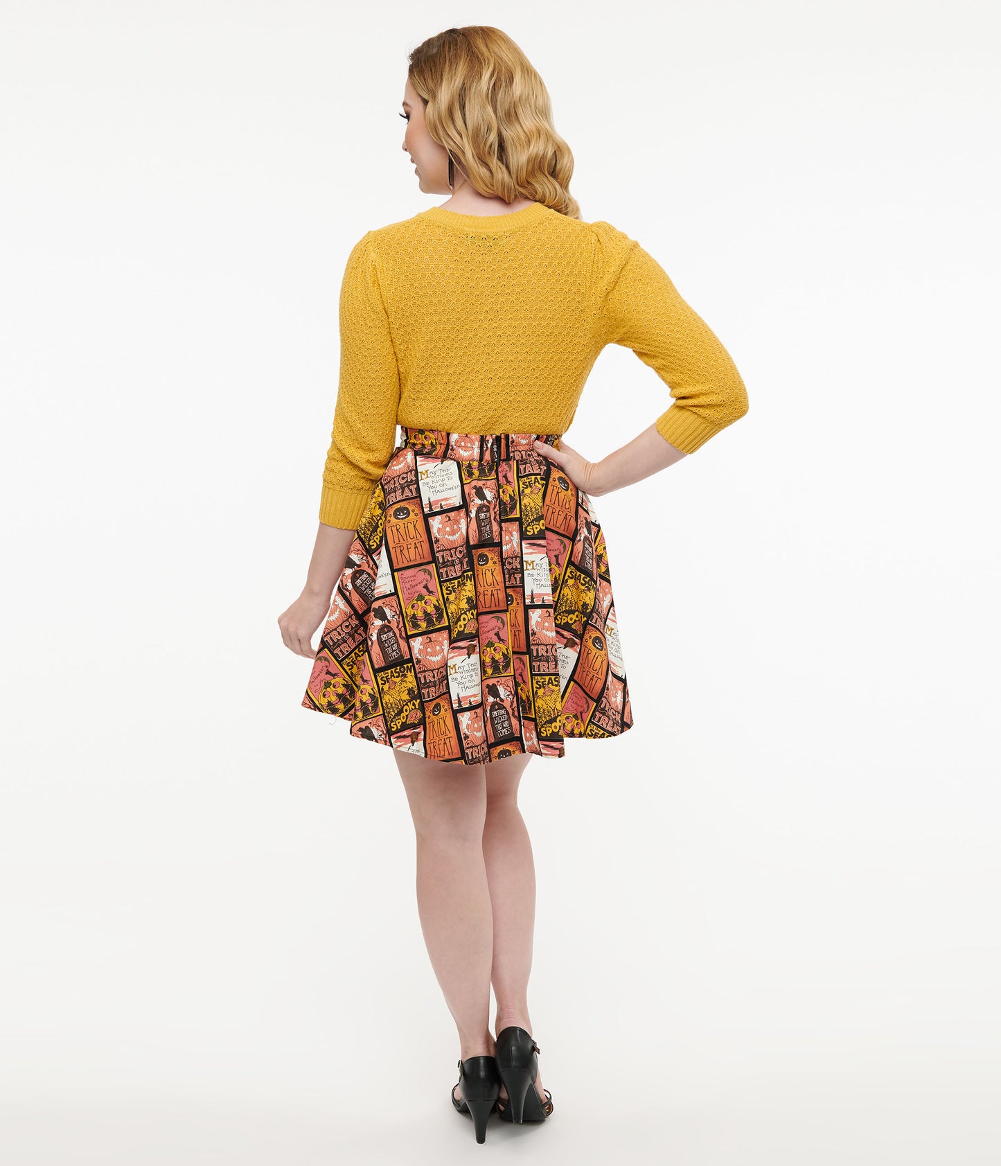 Retrolicious 1950s Trick or Treat Poster Skater Skirt - UNIQUE VINTAGE