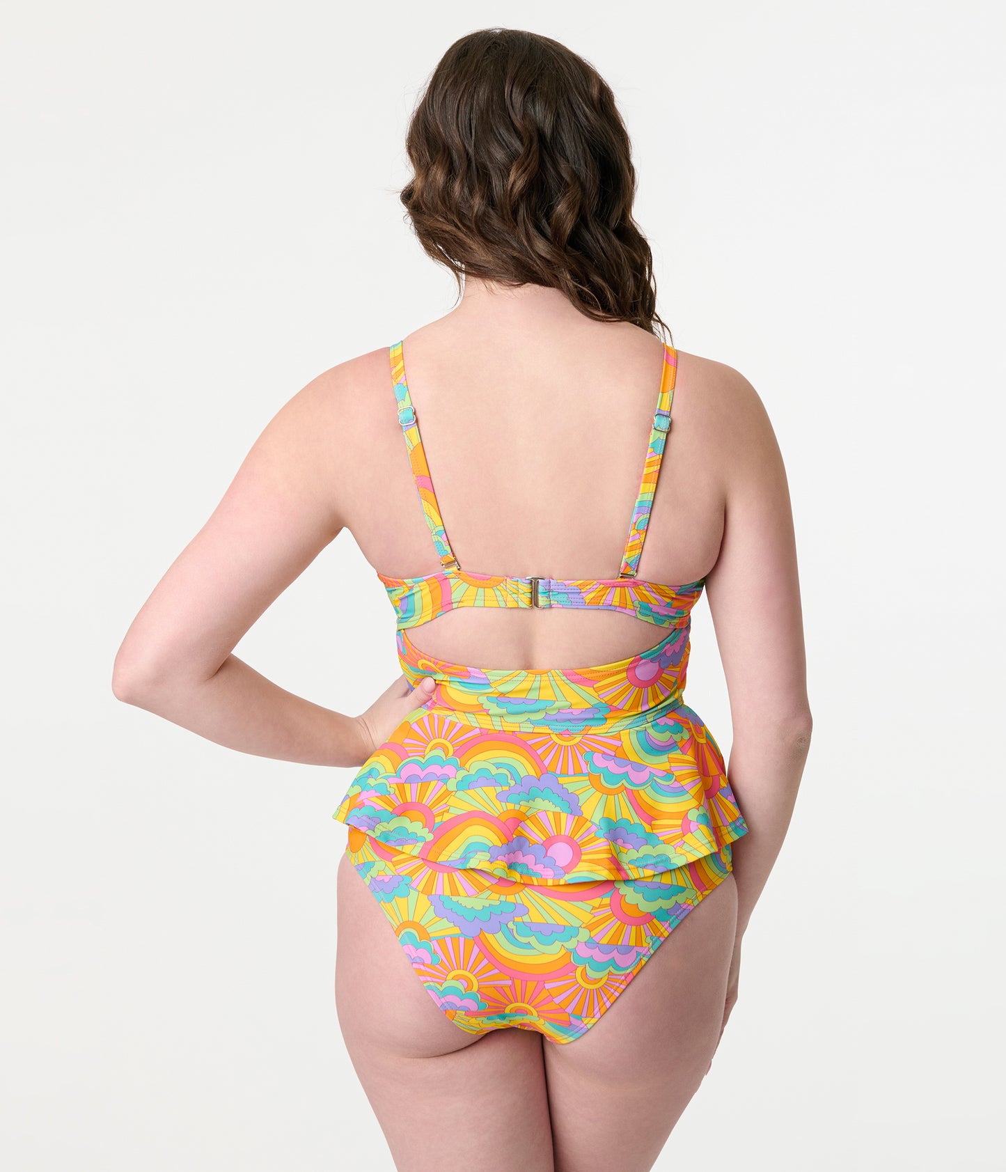 Unique Vintage Happy Groovy Rainbow Daphne Swim Bottom