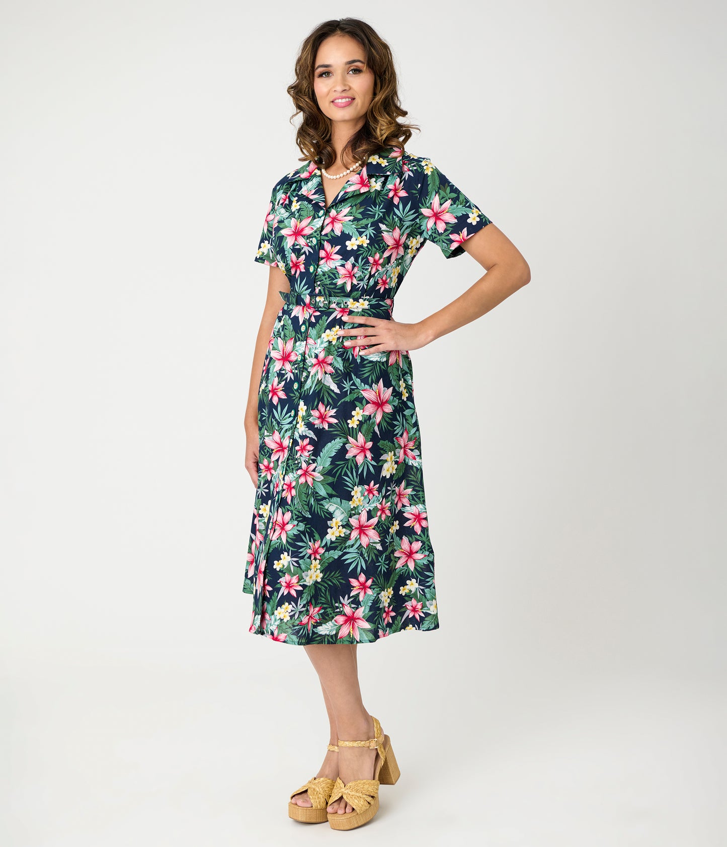 Royal Monk Tropical Print Kate Swing Dress
