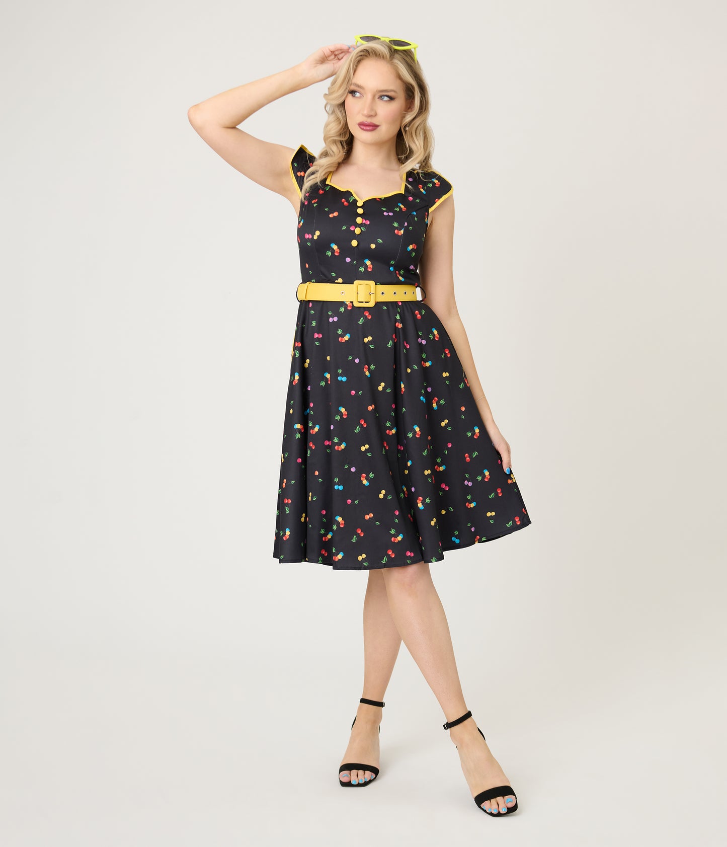 Voodoo Vixen Rainbow Cherry Swing Dress