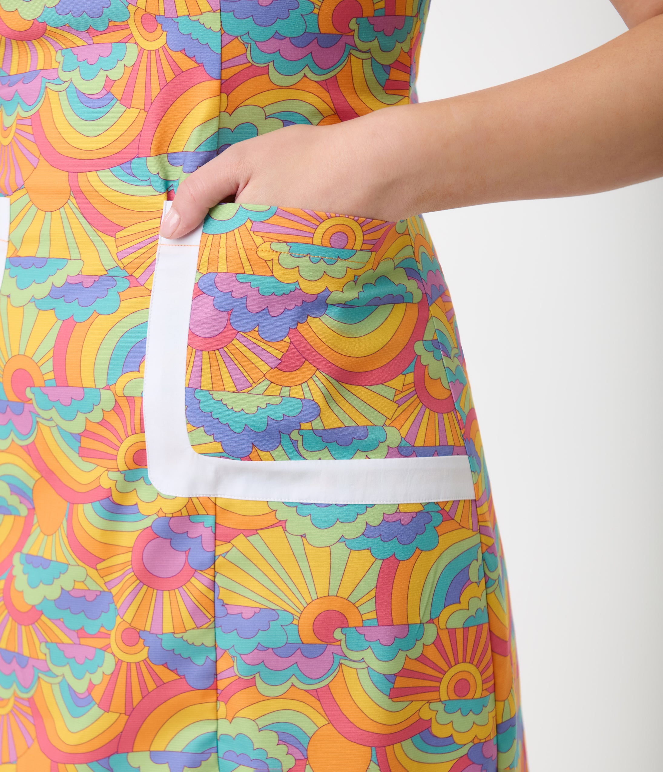 Smak Parlour 1960s Happy Groovy Rainbows Mod Shift Dress