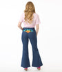 Unique Vintage Blue Denim Western Embroidered Jeans