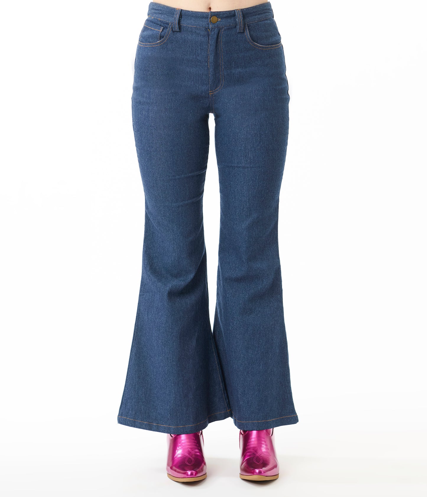 Unique Vintage Blue Denim Western Embroidered Jeans
