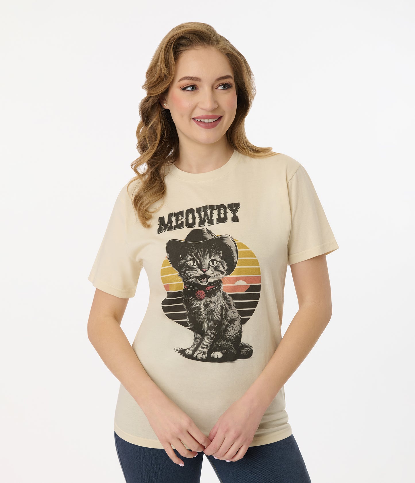 Unique Vintage 1960s Meowdy Cat Unisex Graphic Tee