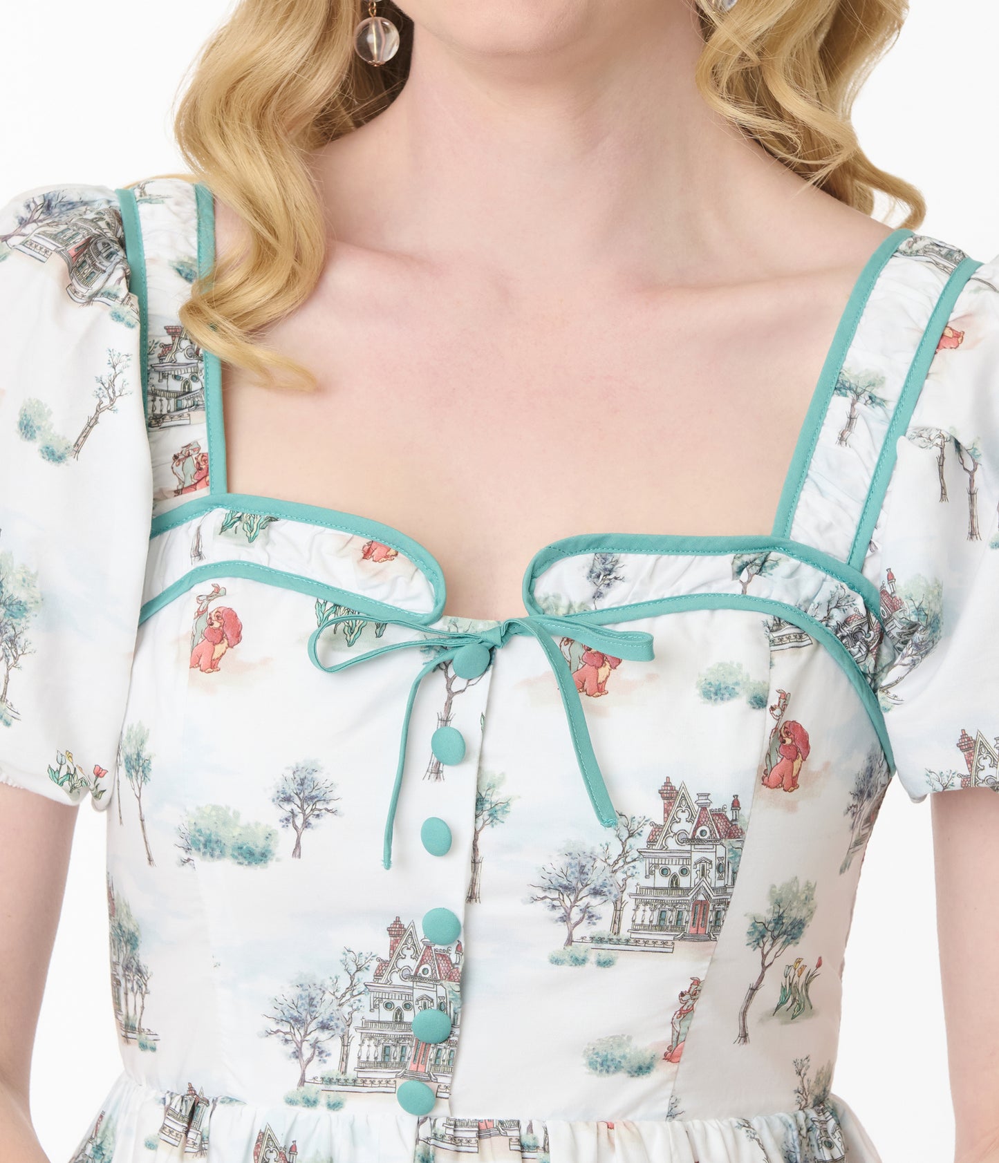 Disney's The Lady & The Tramp Collection by Unique Vintage Lady & Tramp Button Front Swing Dress
