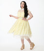 Unique Vintage Plus Size Yellow Daisy Print Hollie Swing Dress
