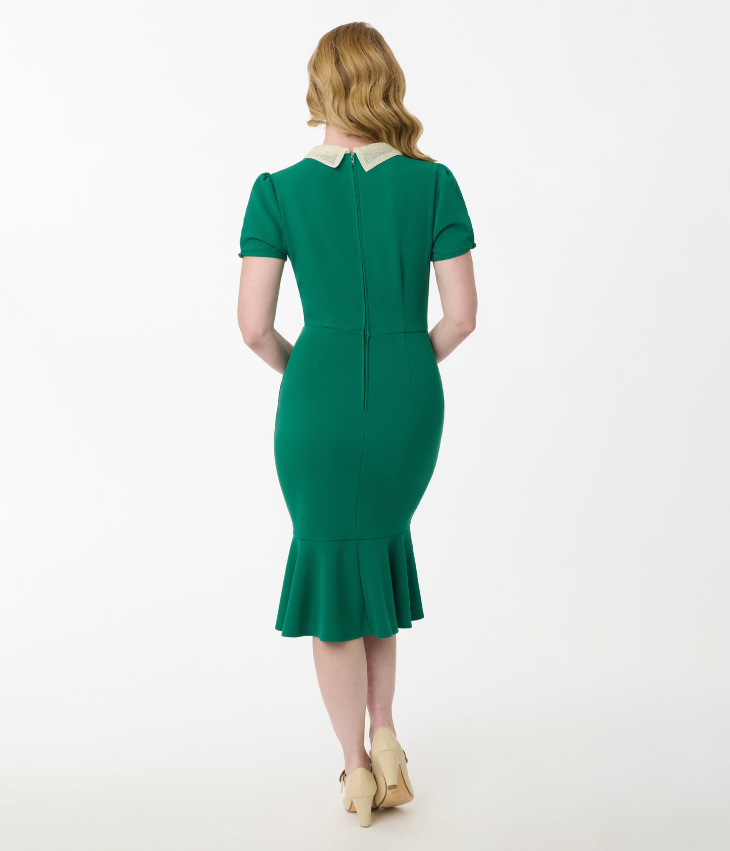 Unique Vintage Forest Green Holloway Wiggle Dress