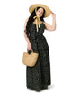 Smak Parlour Plus Size Black Ditzy Floral Shirred Tiered Maxi Dress