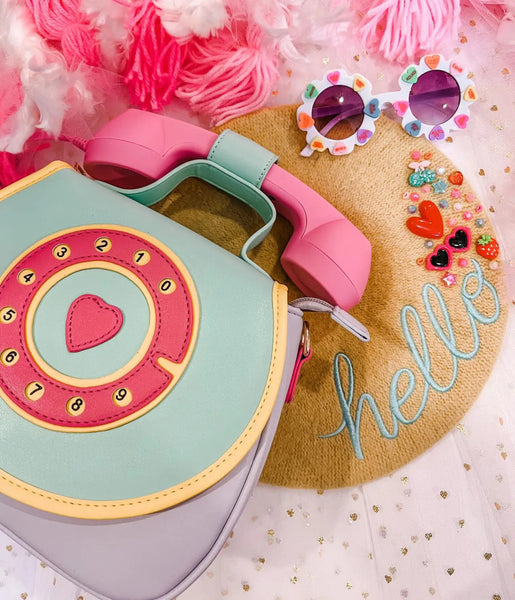 Pink & Green Ring Ring Phone Convertible Handbag – Unique