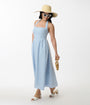 Sky Blue Halter A-Line Midi Dress