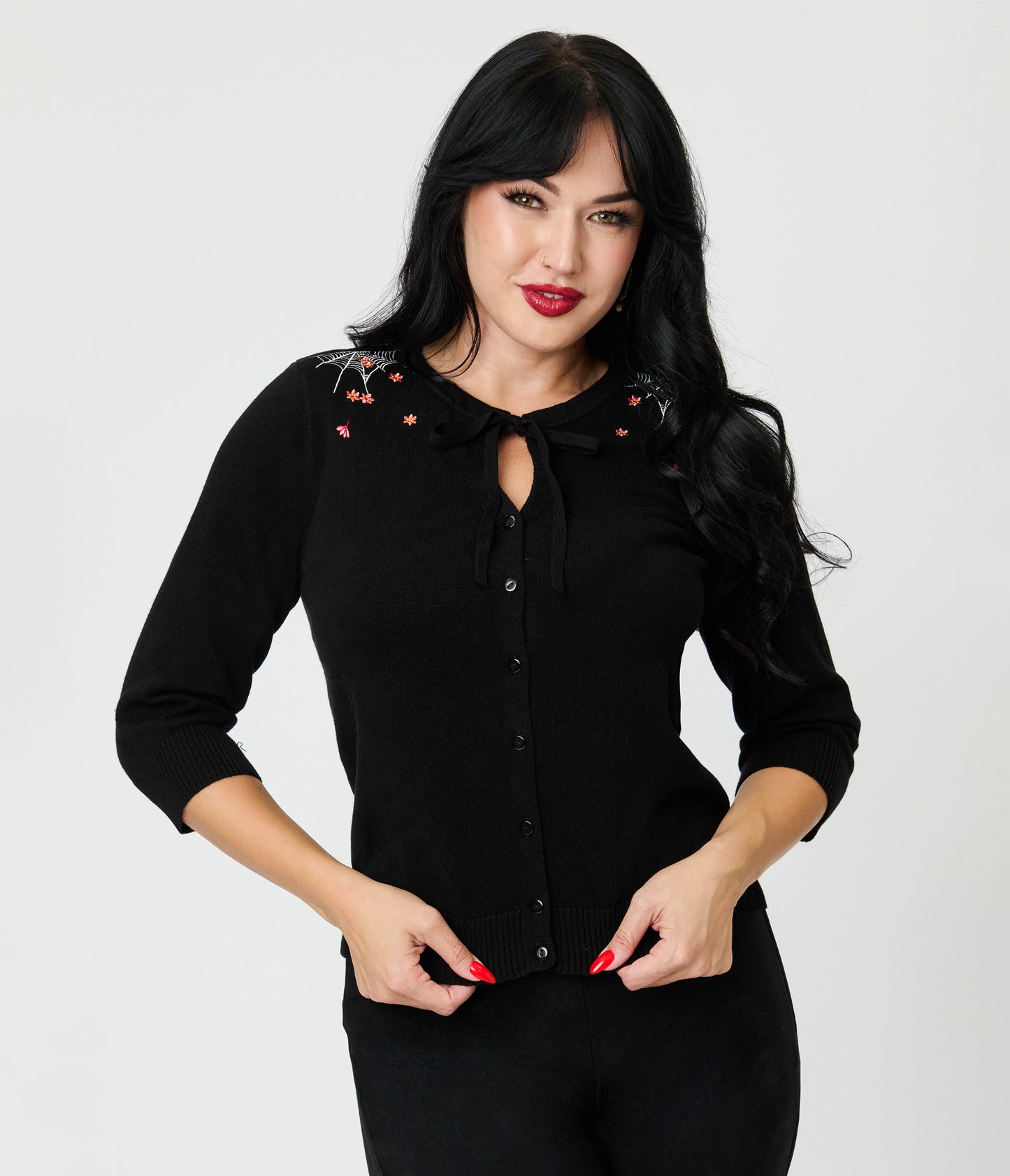 Royal Monk Black Spiderweb Cotton Cardigan