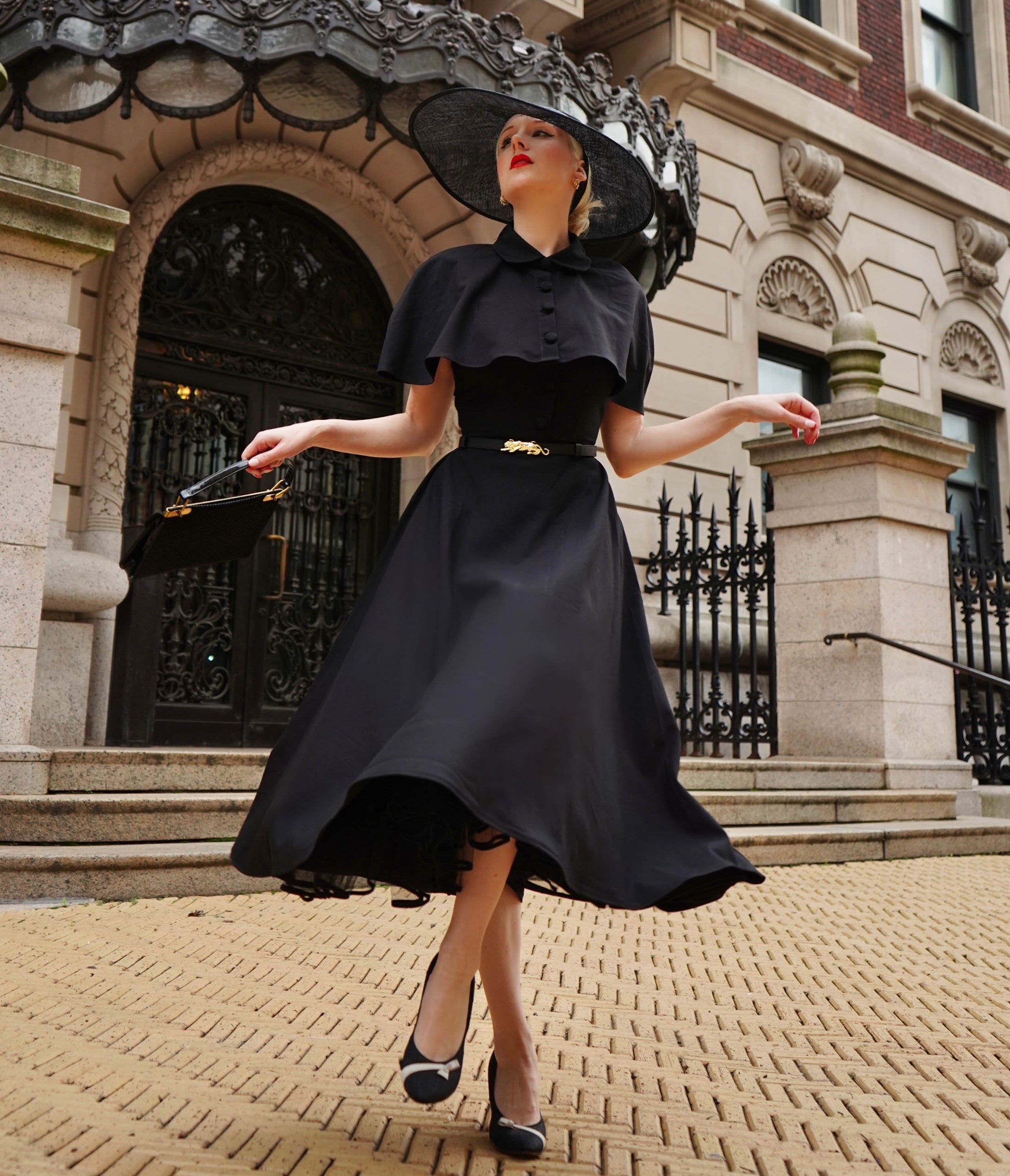 Heart My Closet Black Juliet Swing Dress & Cape