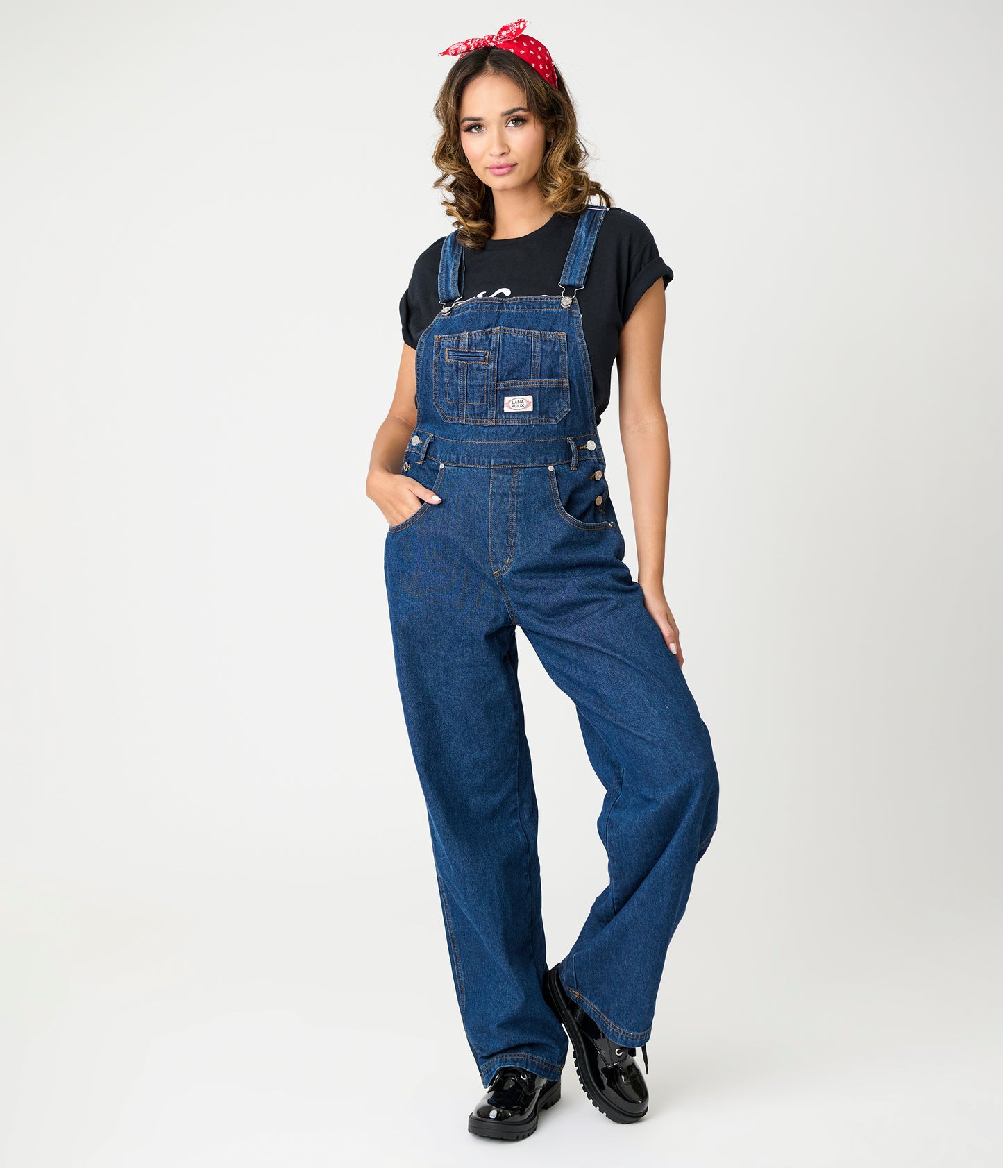 1990s Retro Utility Dark Denim Overalls