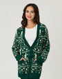Disney Holiday Collection by Unique Vintage Green Winter Mickey Fair Isle Cardigan