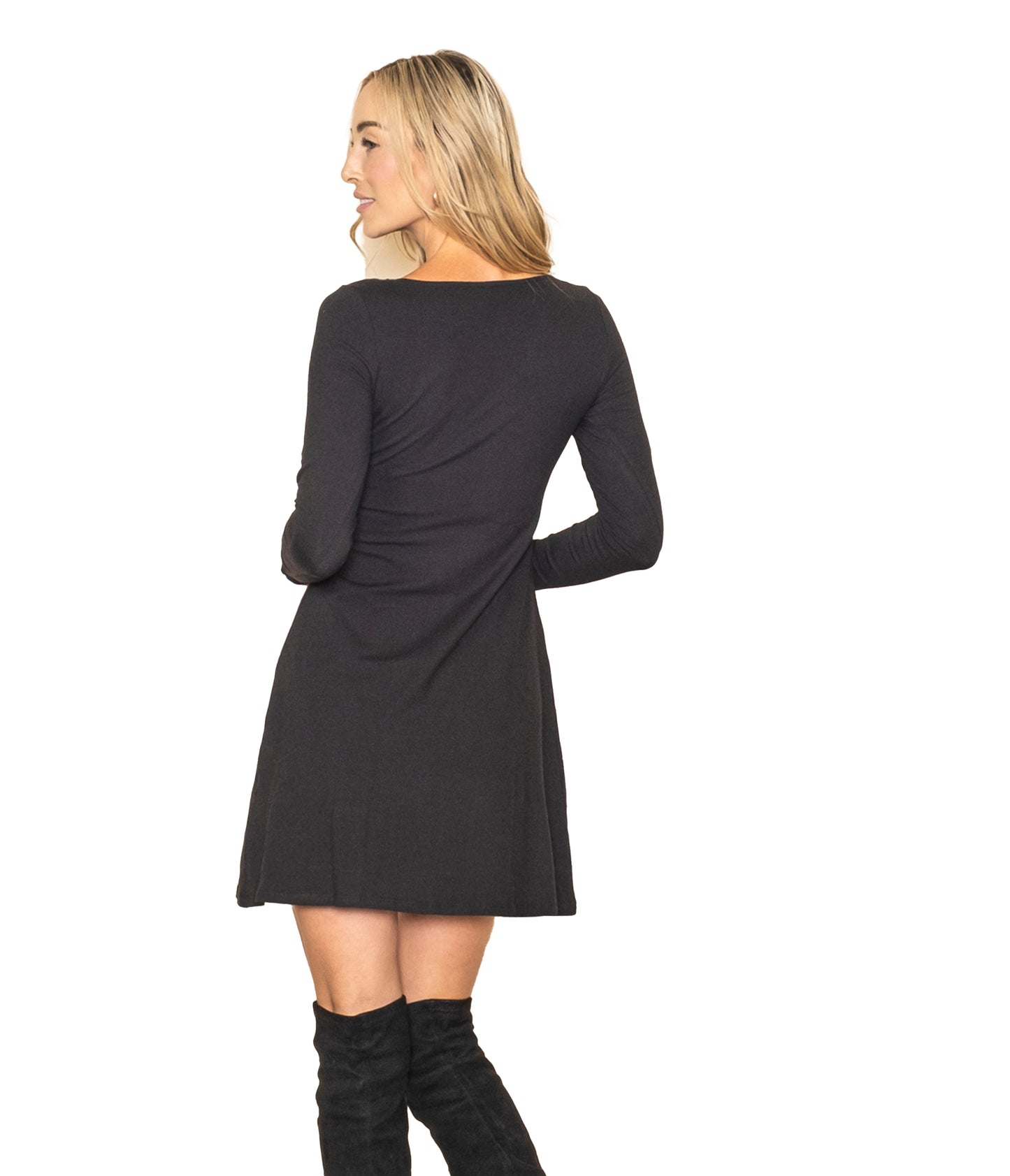 Black Long Sleeve Tunic Dress