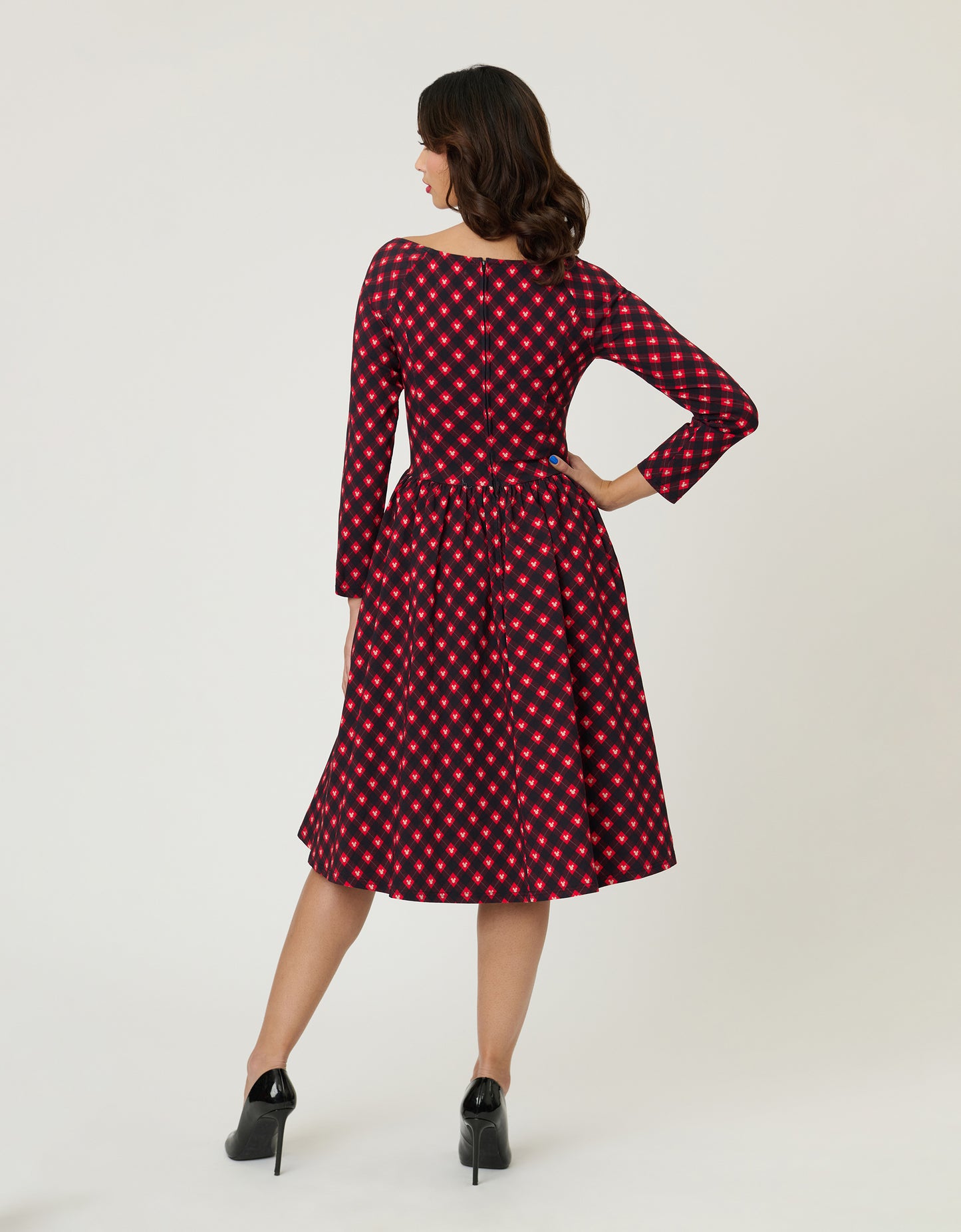 Preorder- Disney Holiday Collection by Unique Vintage Red Mickey Plaid Swing Dress