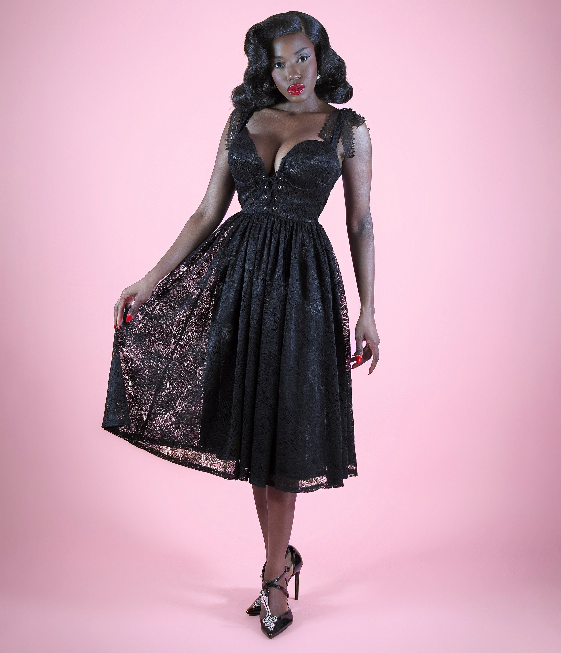 Mortisha x Elle Rebel Black Penelope Dress