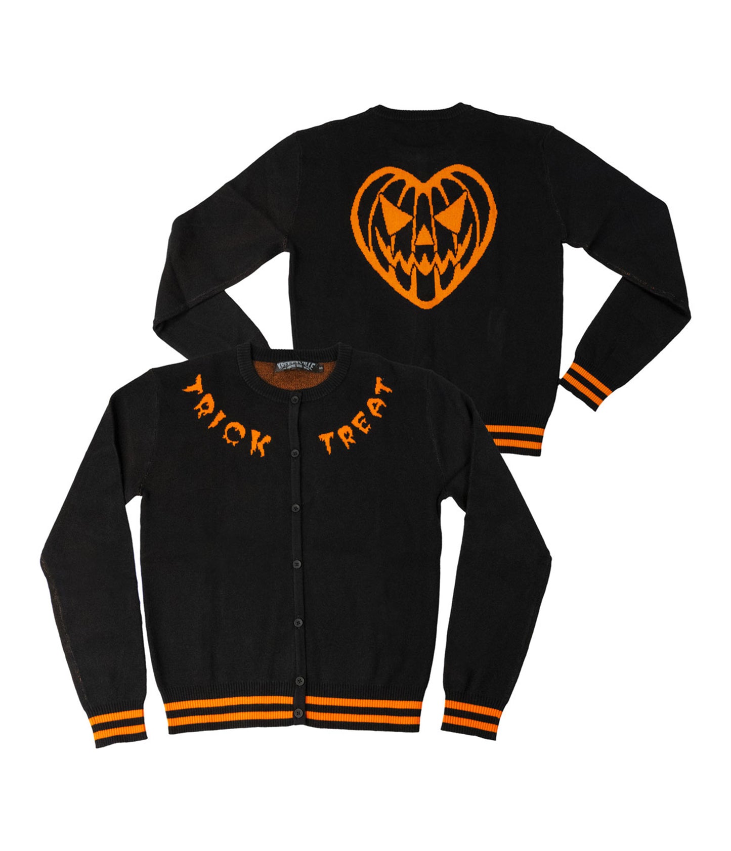 Black & Orange Trick Or Treat Cardigan