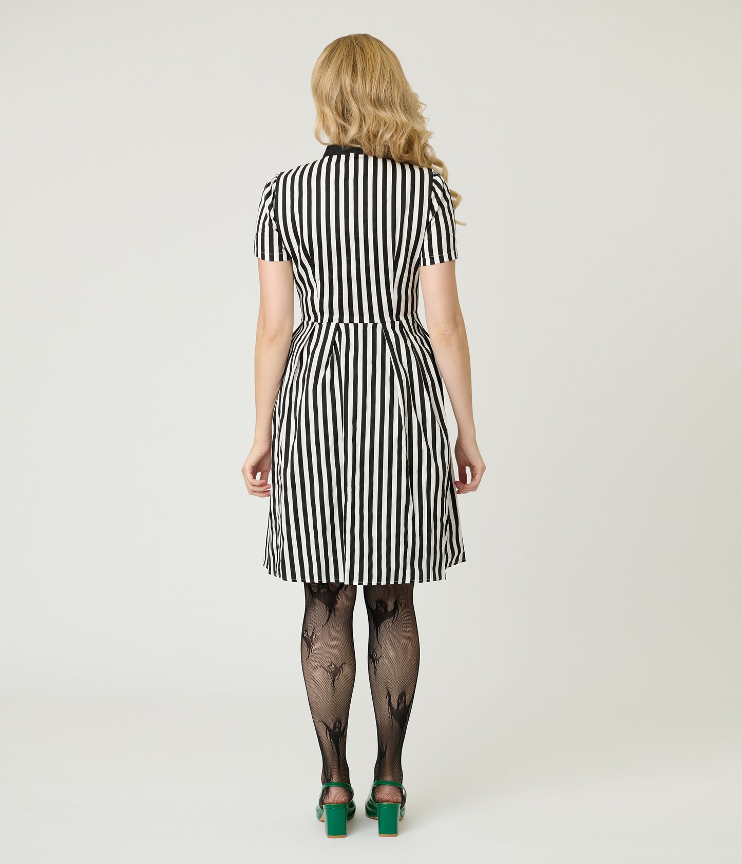 Black & White Stripe Flare Dress