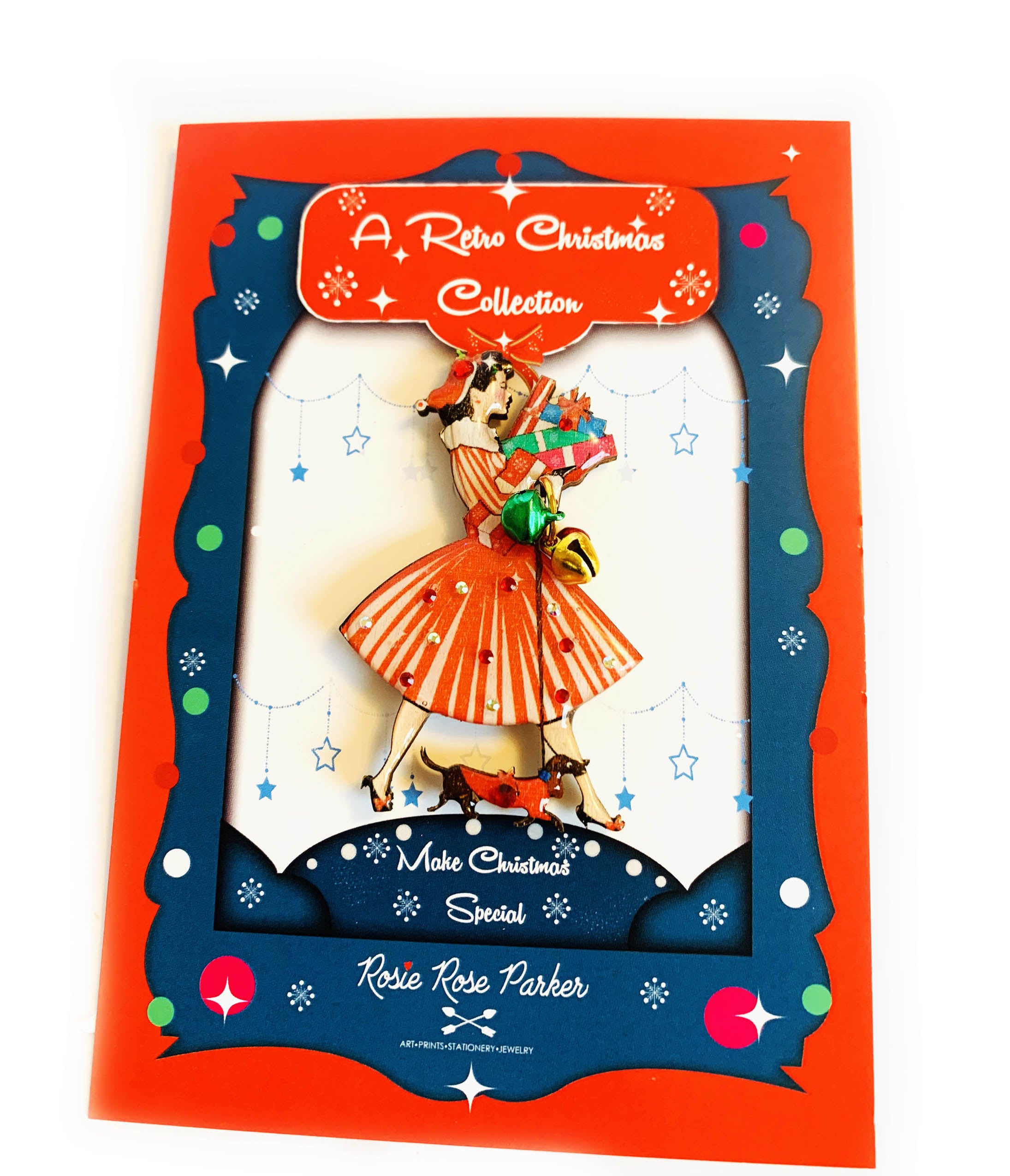 1950s Christmas Shopping Brooch