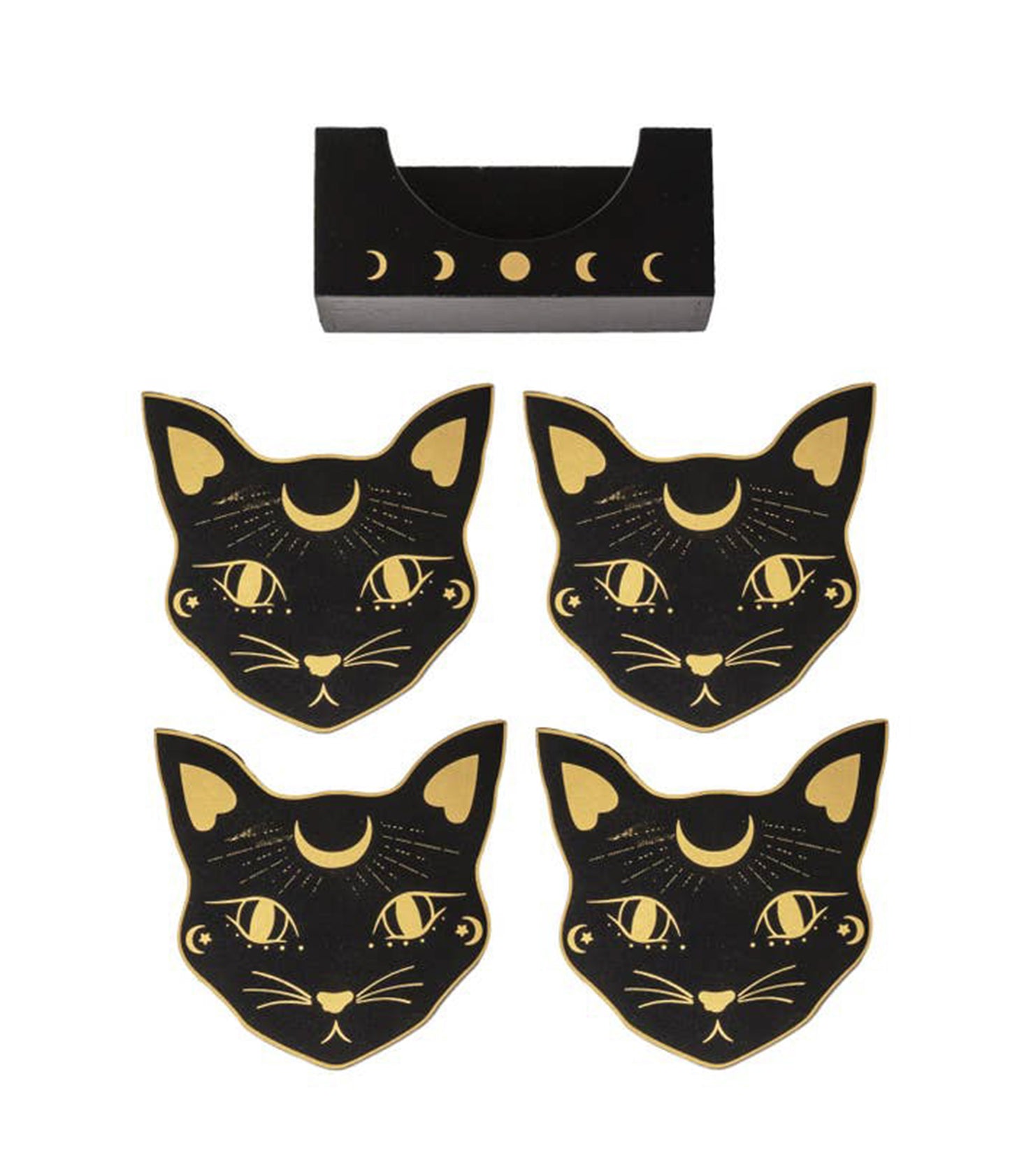 Black Mystic Cat Coasters