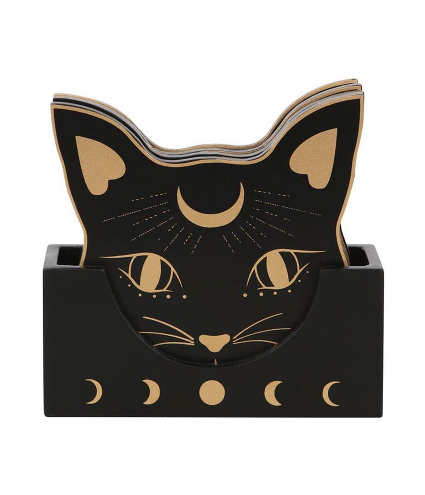 Black Mystic Cat Coasters