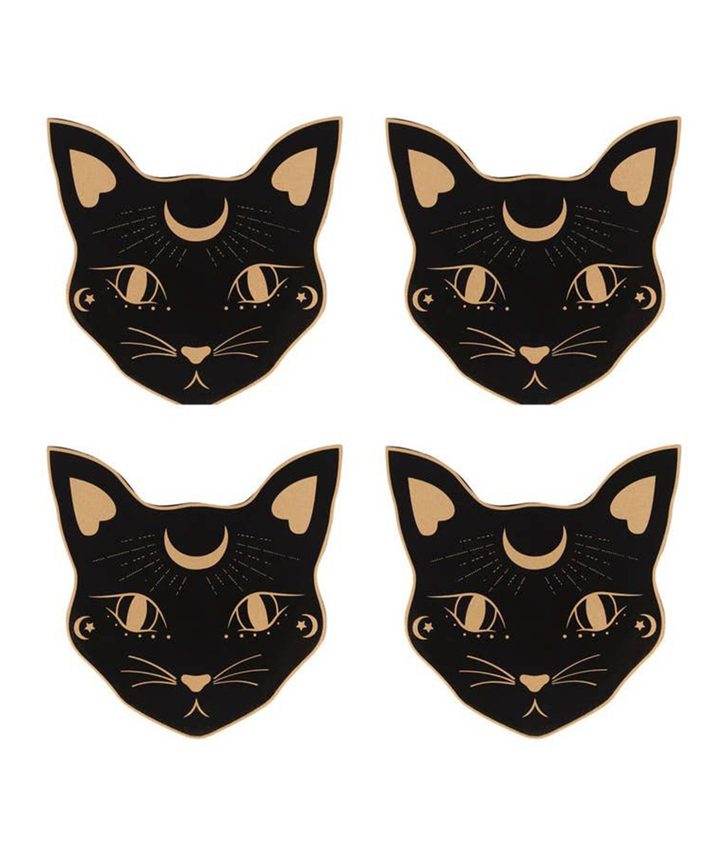Black Mystic Cat Coasters