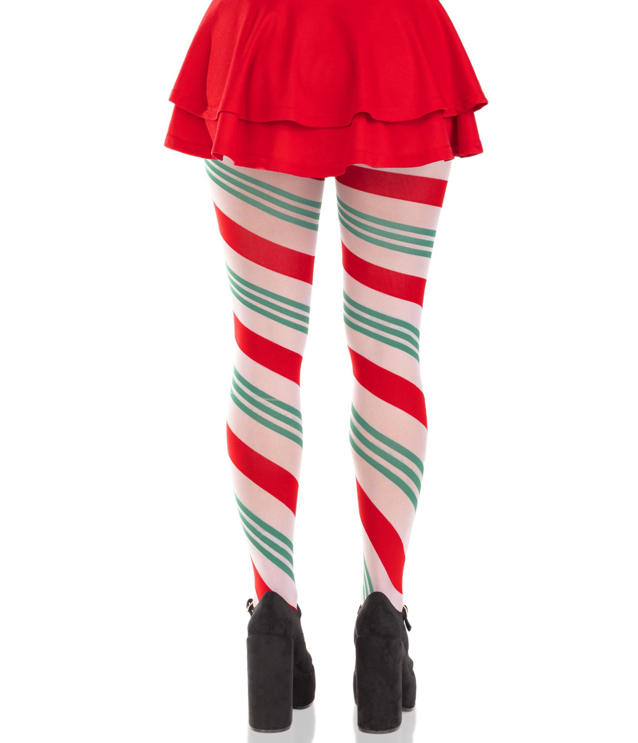 Leg Avenue Holiday Ribbon Striped Tights