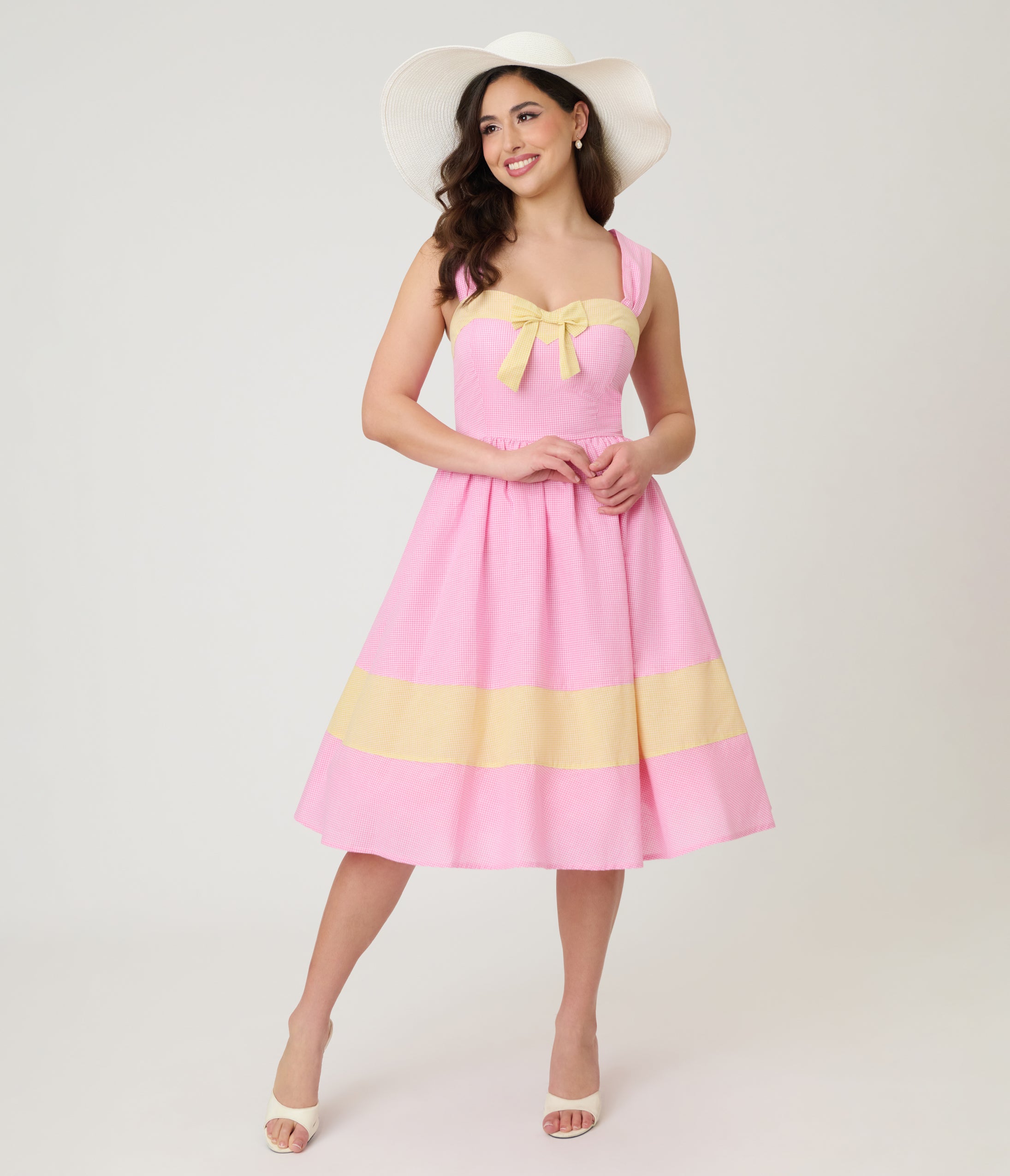 Barbie x Unique Vintage Picnic Pretty Gingham Swing Dress Barbie x Unique Vintage Picnic Pretty Gingham Swing Dress