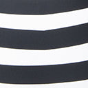 Barbie™ x Unique Vintage Plus Size Black & White Chevron Stripe One Piece Bathing Suit