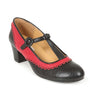 Banned Red & Black Leatherette Voyager T-Strap Heels