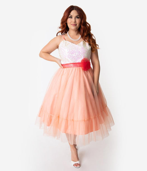 Peach dress for chubby top