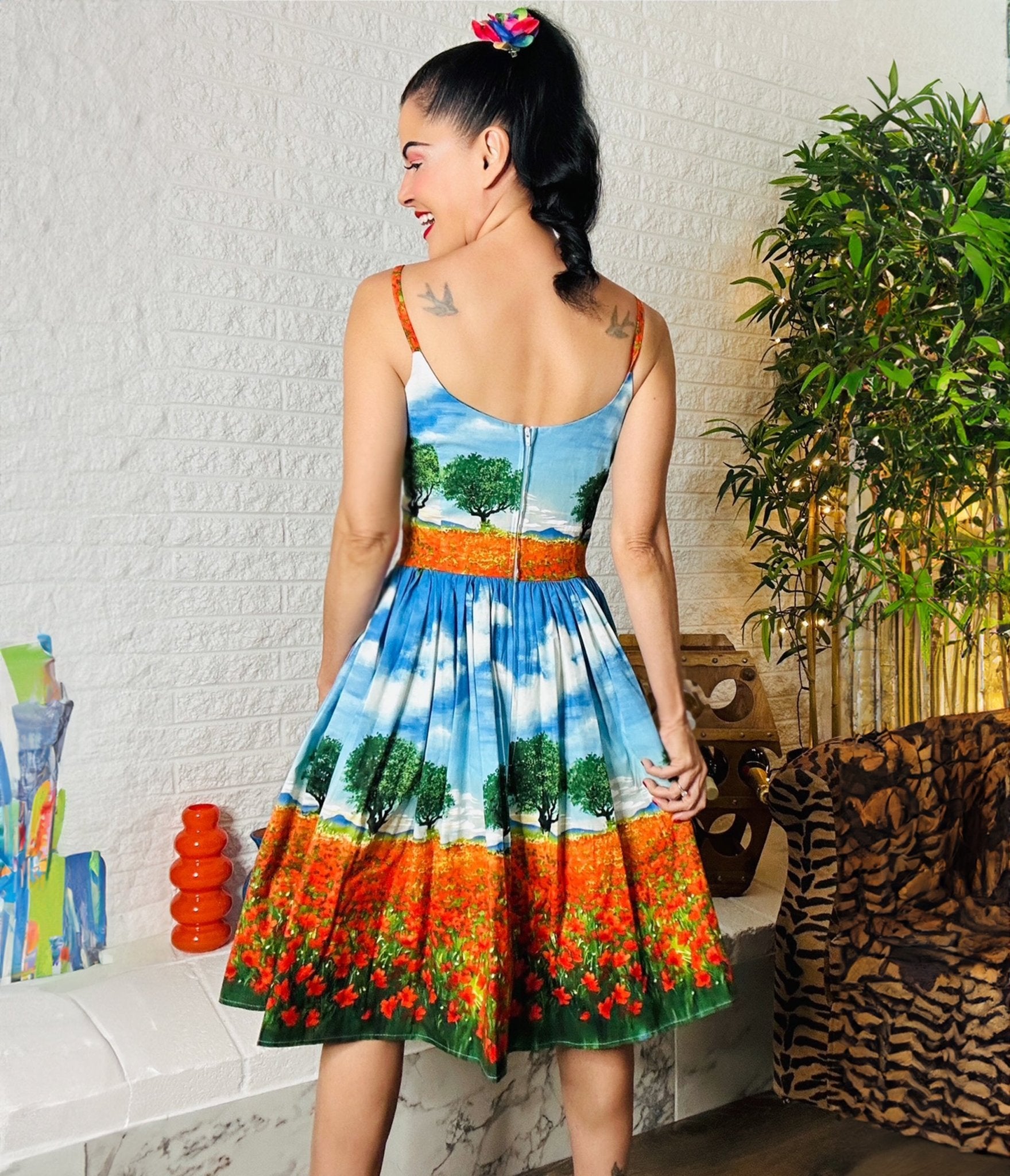 Bernie Dexter Poppy Fields Chelsea Swing Dress - Unique Vintage - Womens, DRESSES, FIT AND FLARE