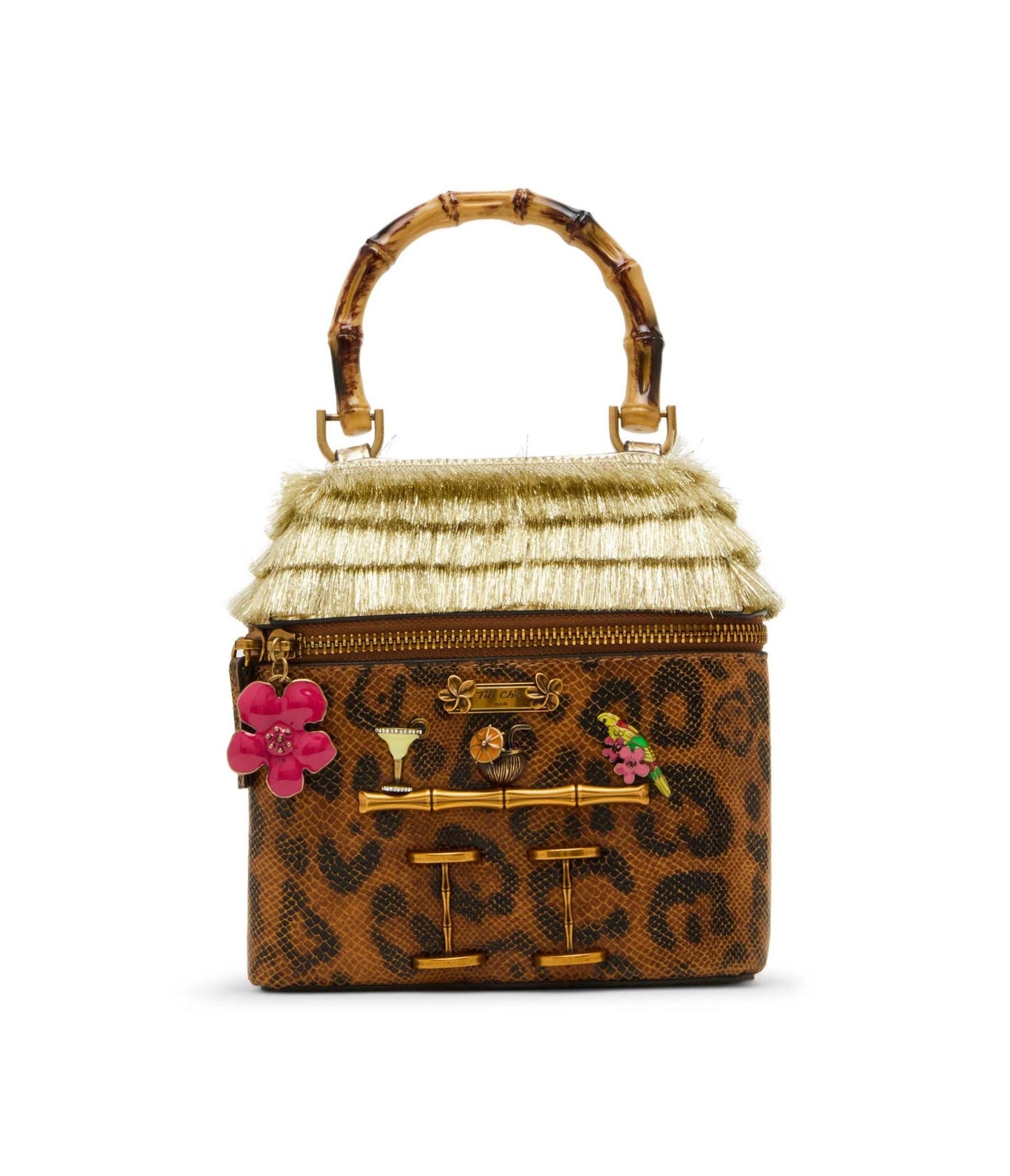 Betsey Johnson Leopard Tiki Chic Bar Crossbody Bag - Unique Vintage - Womens, ACCESSORIES, HANDBAGS