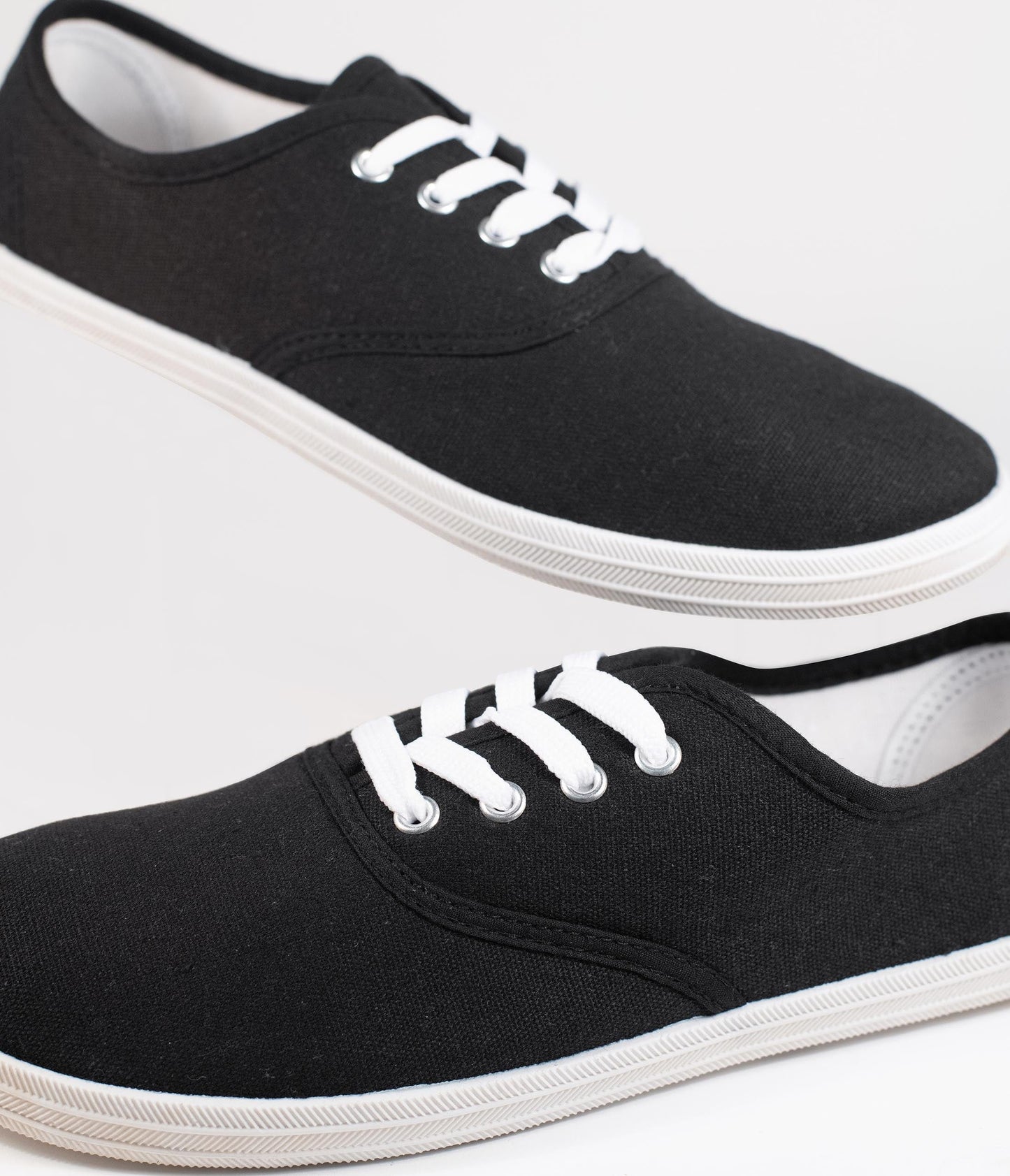 Black Canvas Ladies Sneakers - Unique Vintage - Womens, SHOES, SNEAKERS