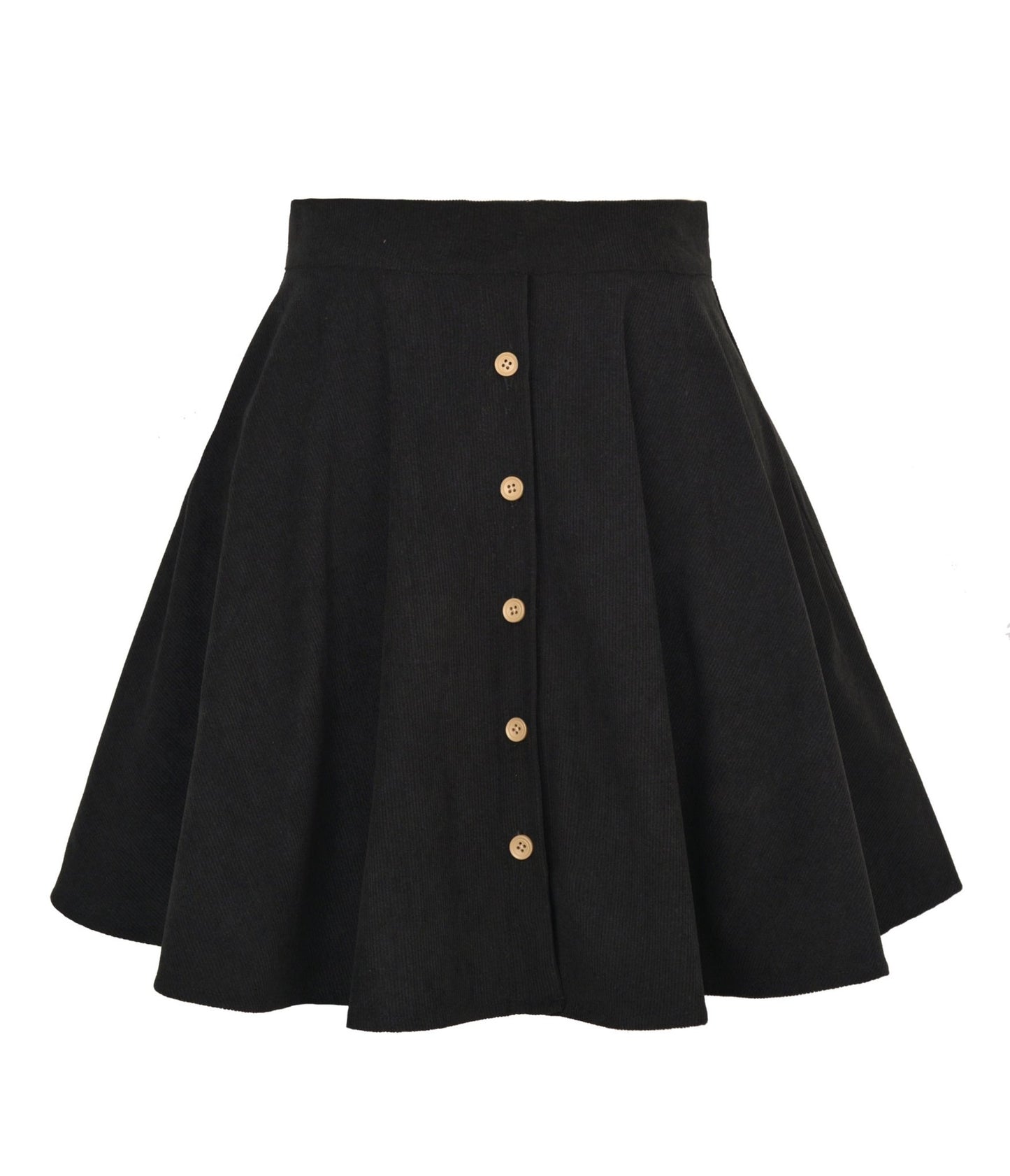 Black Corduroy High Waist Mini Skirt - Unique Vintage - Womens, BOTTOMS, SKIRTS