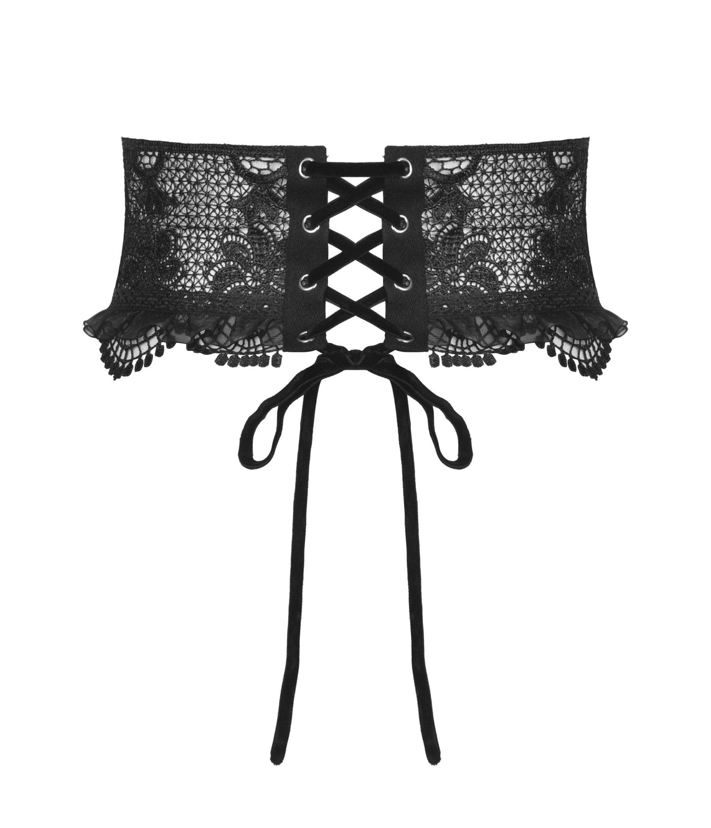 Black Lace Corset Belt - Unique Vintage - Womens, ACCESSORIES, BELTS